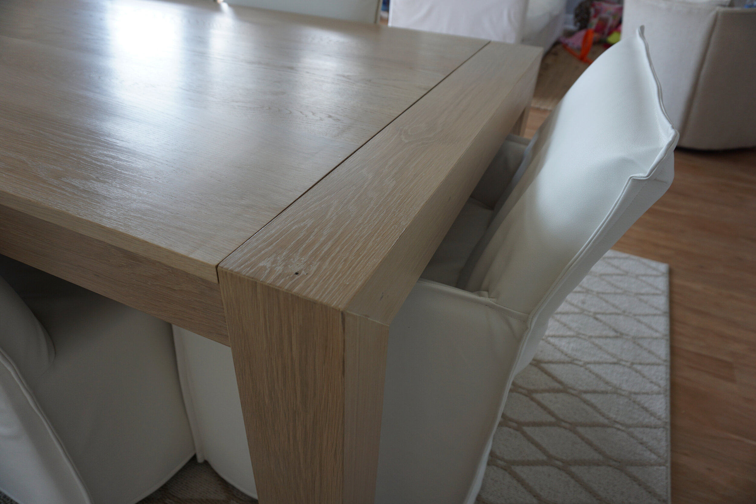 Modern White Oak Dining Table, 36" x 76", Water Based Polyurethane