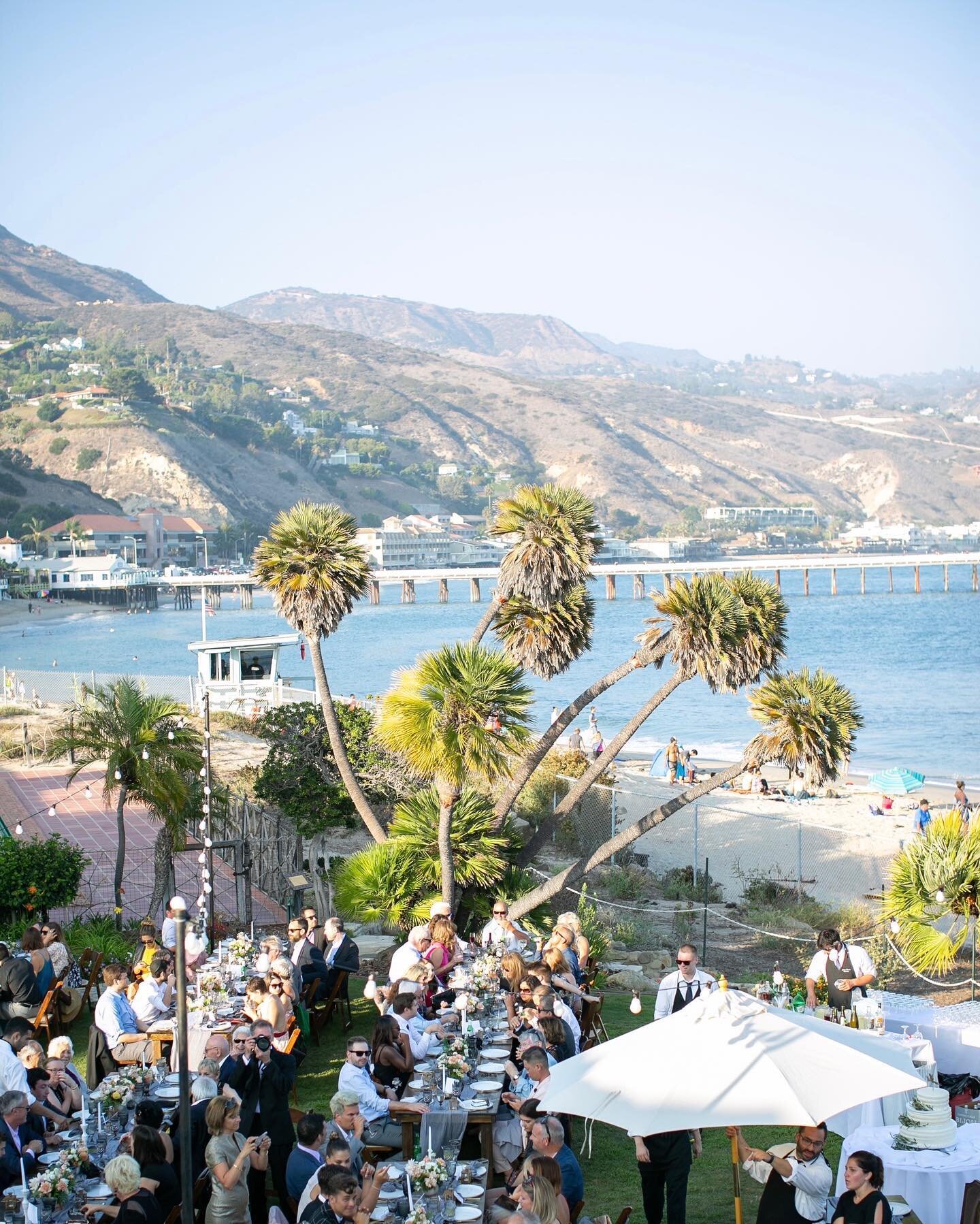 Dining al fresco with this view was magical for guests ✨ 
.
.
.
#outdoorwedding #tentedwedding #california #malibu #destinationwedding #weddingdesigner #weddingplanner #californiawedding