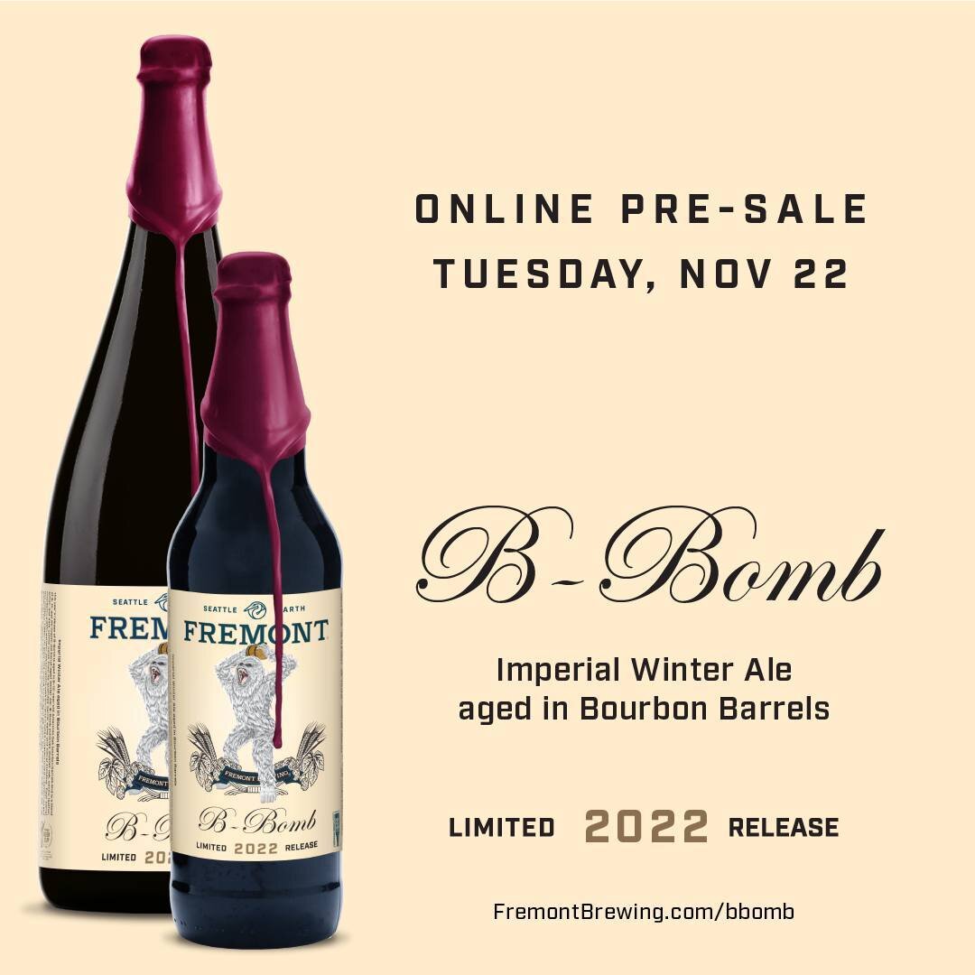 🚨NEW RELEASE: 2022 B-BOMB🚨

This year&rsquo;s release of B-Bomb is aged in 8&ndash;12-year-old American Oak bourbon barrels and is a blend of 9, 12, and 24-month old barrel-aged  Winter Ale.  B-Bomb achieves distinct  bourbon, oak, cacao, leather, 