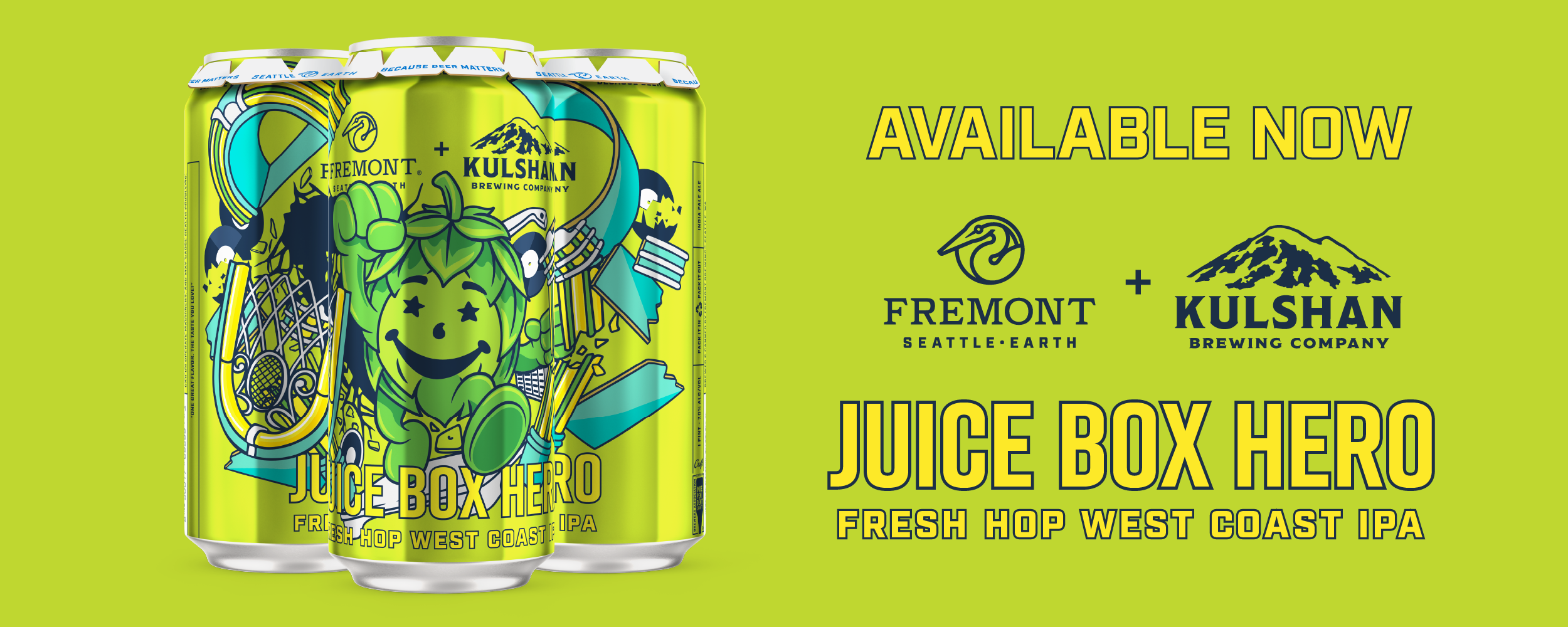 Juice Box Hero Fresh Hop West Coast IPA Available Now