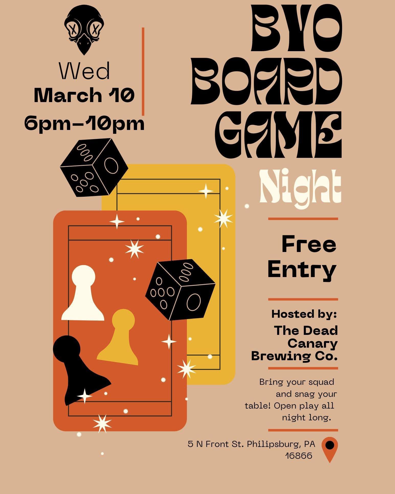 Tomorrow in the taproom! BYO Board game night starts at 6pm! Bring your favorite games (and favorite people) and join us! #CraftBeer #centralpatastingtrail #nanobrewery #wildernesscity #statecollegepa #welovephilipsburg