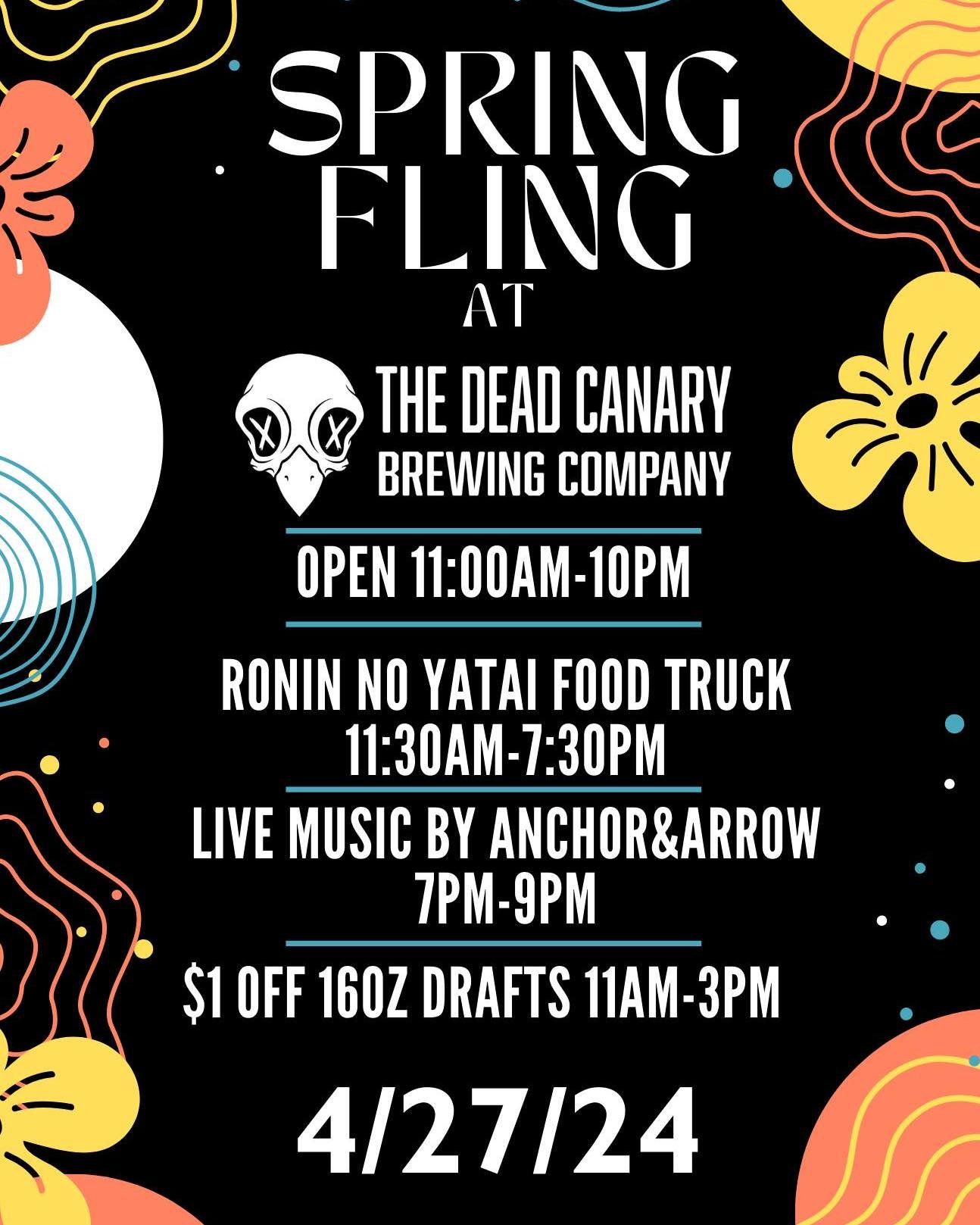 Are you excited for Philipsburg's Spring Fling this Saturday? We are! We welcome Ronin No Yatai - Food Truck and Anchor&amp;Arrow to the taproom. 

Also peep those special hours and that afternoon draft special. 👀

#craftbeer #nanobrewery #Pennsylva