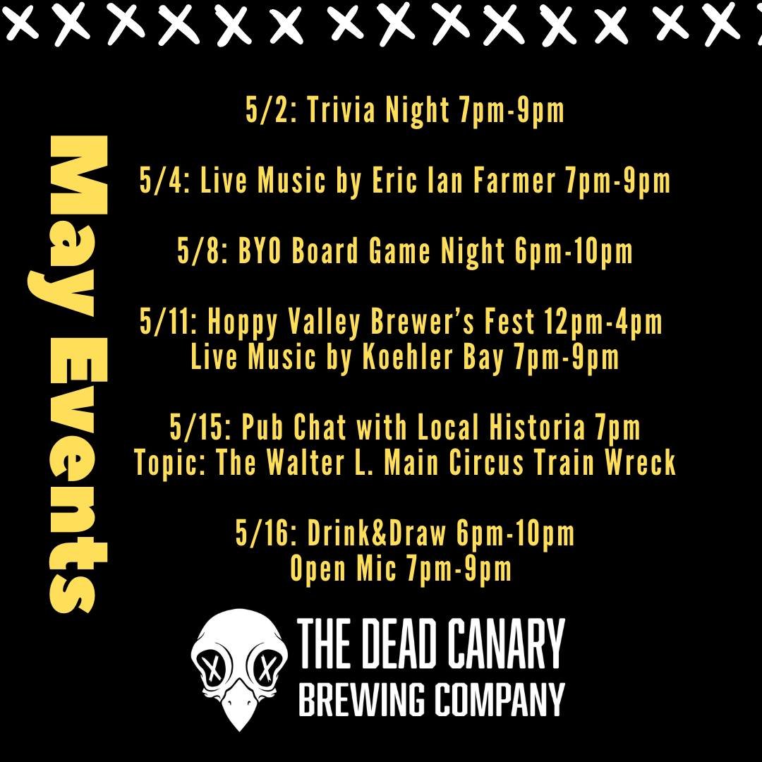 Ton of fun in the taproom this month! What are you most excited for? #craftbeer #nanobrewery #wildernesscity #statecollegepa #hoppyvalleybrewersfest #centralpatastingtrail #welovephilipsburg 

Koehler Bay Local Historia Coltt Winter Lepley @hoppyvall