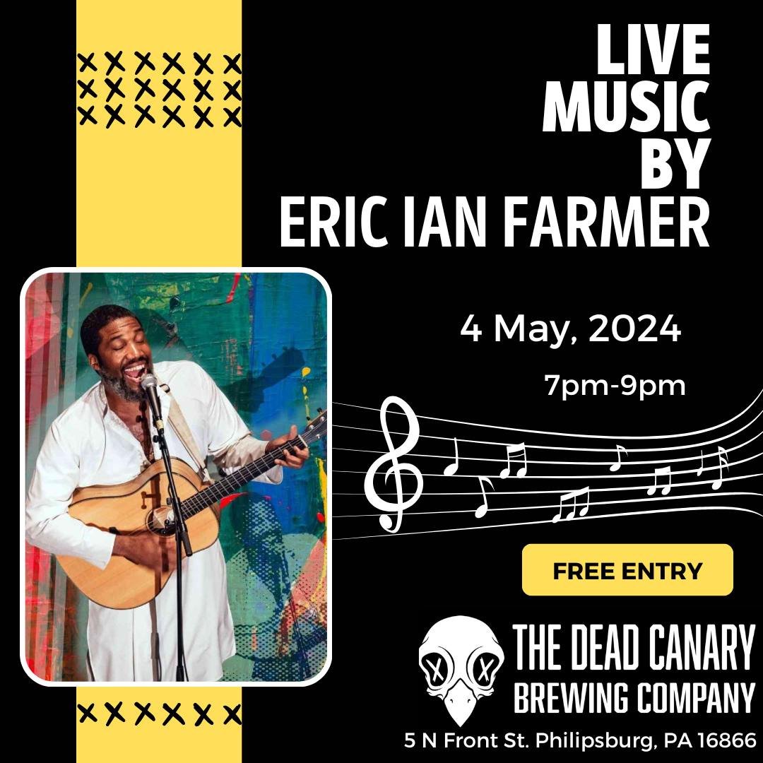 This Saturday (5/4) in the taproom we welcome back Eric Ian Farmer! Definitely not a performance you want to miss. If you were at the last performance, you know how excited we are to have him back! #craftbeer #nanobrewery #wildernesscity #statecolleg