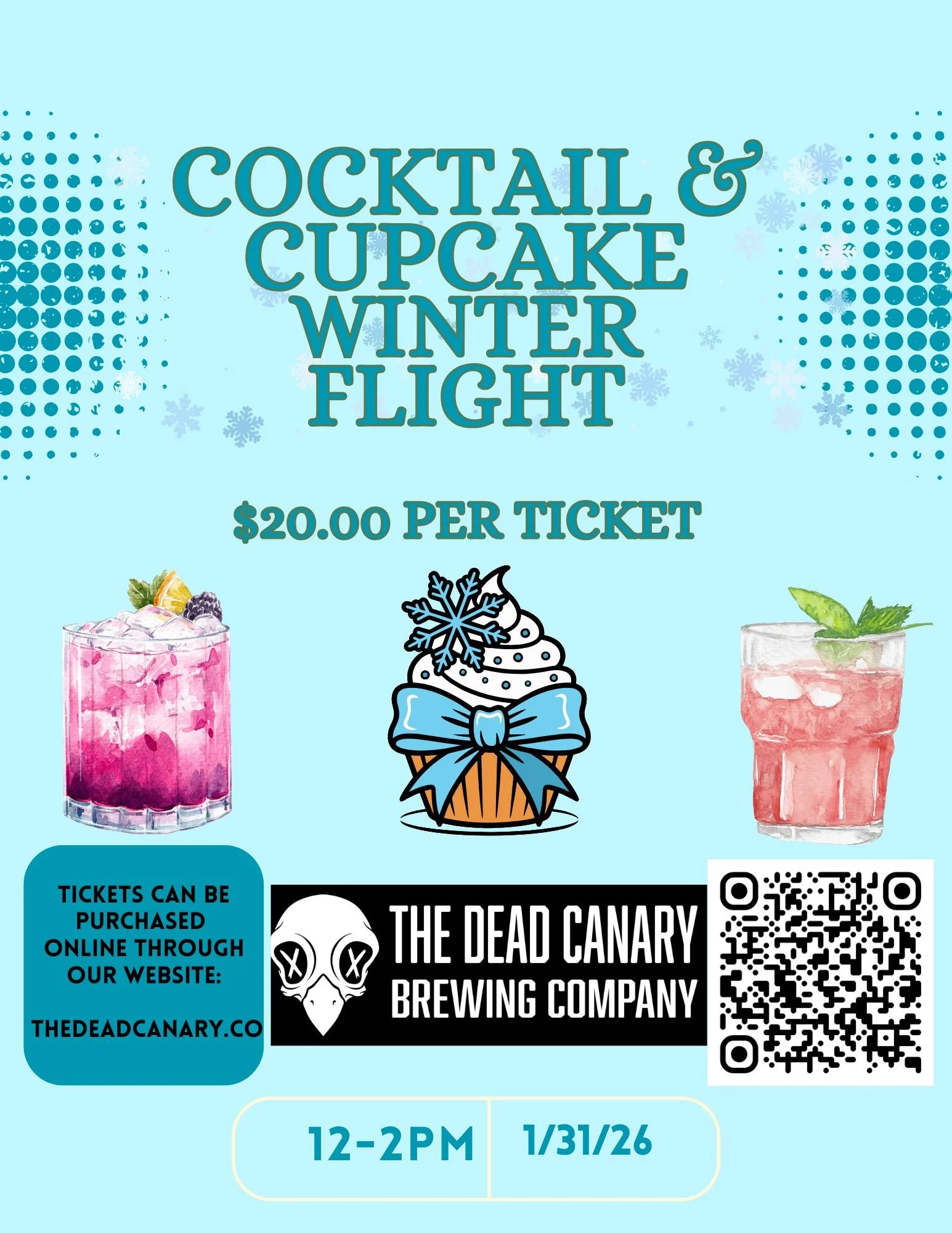 Did you know it is national cupcake day?

What a perfect time to buy tickets for our winter cocktail and cupcake winter flight event! Head to our website to purchase tickets today! 🧁😋