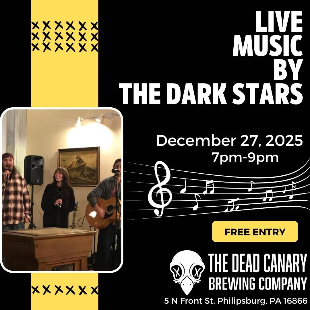 🎶✨ Happy Saturday! We&rsquo;re open 3&ndash;10pm and live music begins at 7!

Kick back with a cold Dead Canary beer or cozy up with one of our winter cocktails, grab a bite to eat, and enjoy a night of great music and laid-back brewery vibes. Perfe
