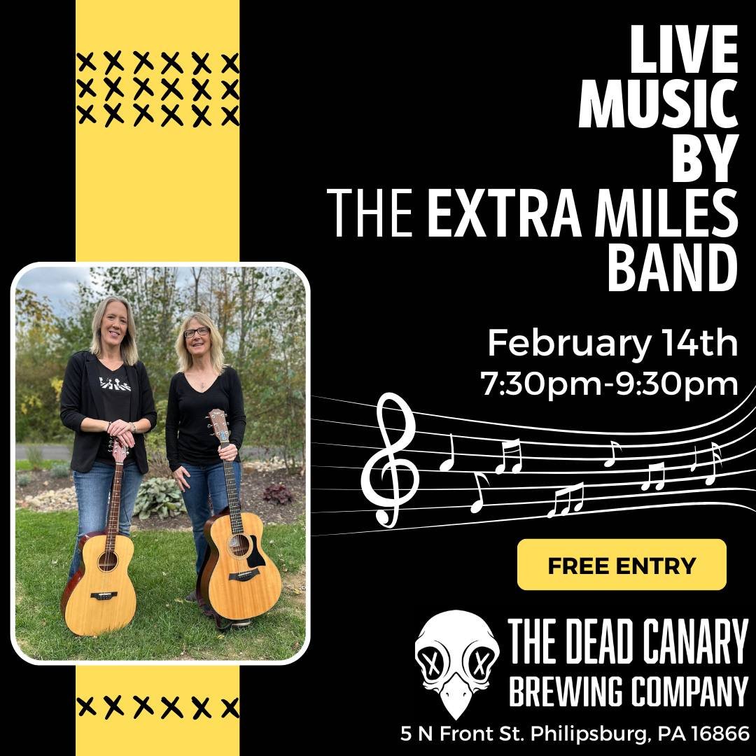 Happy Valentine&rsquo;s Day! 💕 We&rsquo;re open 3&ndash;10 PM today with live music beginning at 7:30. It&rsquo;s also the last day to check out our Valentine&rsquo;s Day drink menu &mdash; don&rsquo;t miss it!

#PhilipsburgPA #LongLiveTheDeadCanary