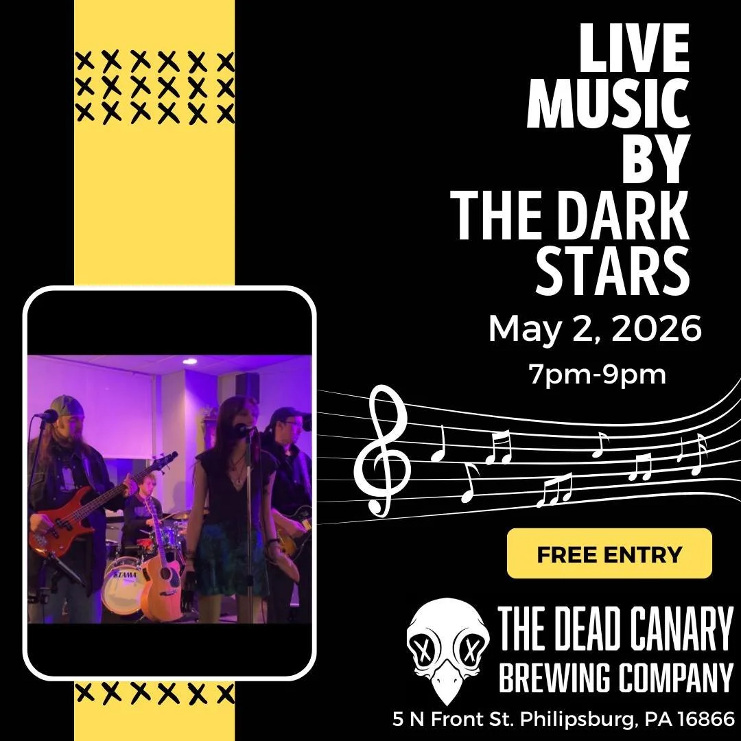 We&rsquo;re open 3&ndash;10 and live music starts at 7pm 🎶🍻

Keep the weekend rolling with cold drinks, great tunes, and all the good vibes 👀🔥

Come hang with us&mdash;we&rsquo;ll see you soon!

#PhilipsburgPA #LongLiveTheDeadCanary #LiveMusicTon