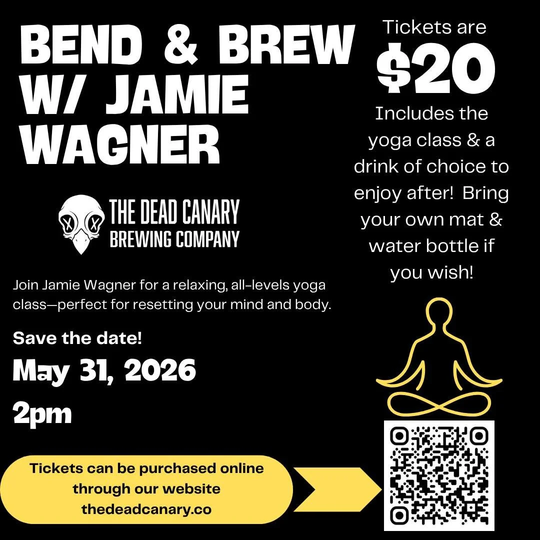 🧘&zwj;♀️ Did you get your tickets yet? 🧘&zwj;♂️

Our Yoga Event at The Dead Canary is coming up at the end of the month&mdash;and there&rsquo;s still time to grab your spot! ✨

Stretch, sip, and unwind with us for a unique experience you won&rsquo;