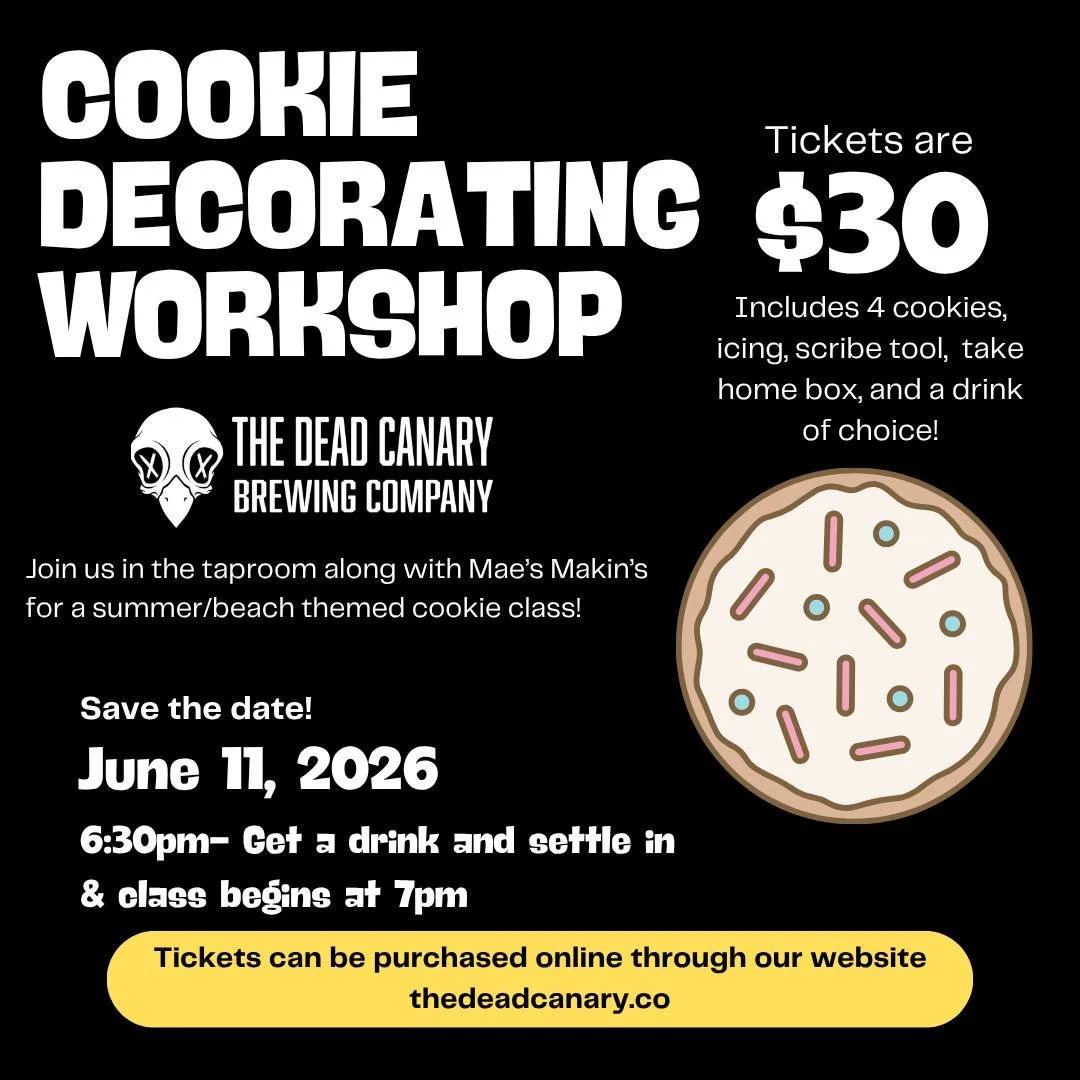 🍪✨ Our Cookie Class is just a few weeks away! ✨🍪

Don&rsquo;t miss your chance to join us for a fun (and delicious) night at The Dead Canary 🐤

🎟️ Grab your tickets now on our website: thedeadcanary.co

Spots won&rsquo;t last forever, so head the