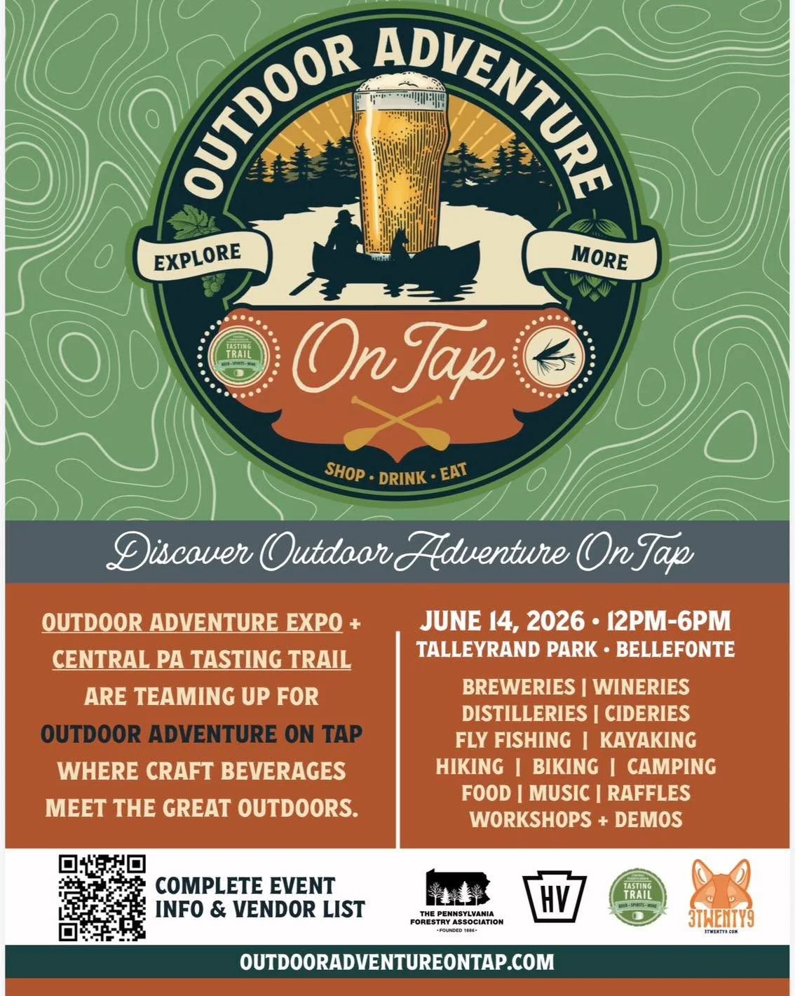 This year&rsquo;s Outdoor Adventure On Tap is June 14; we hope to see you there! ☀️🏕️

This event features outdoor skills workshops, vendors, #LiveMusic and, of course the Central PA Tasting Trail~ 🍻

Check out their website and social media for mo