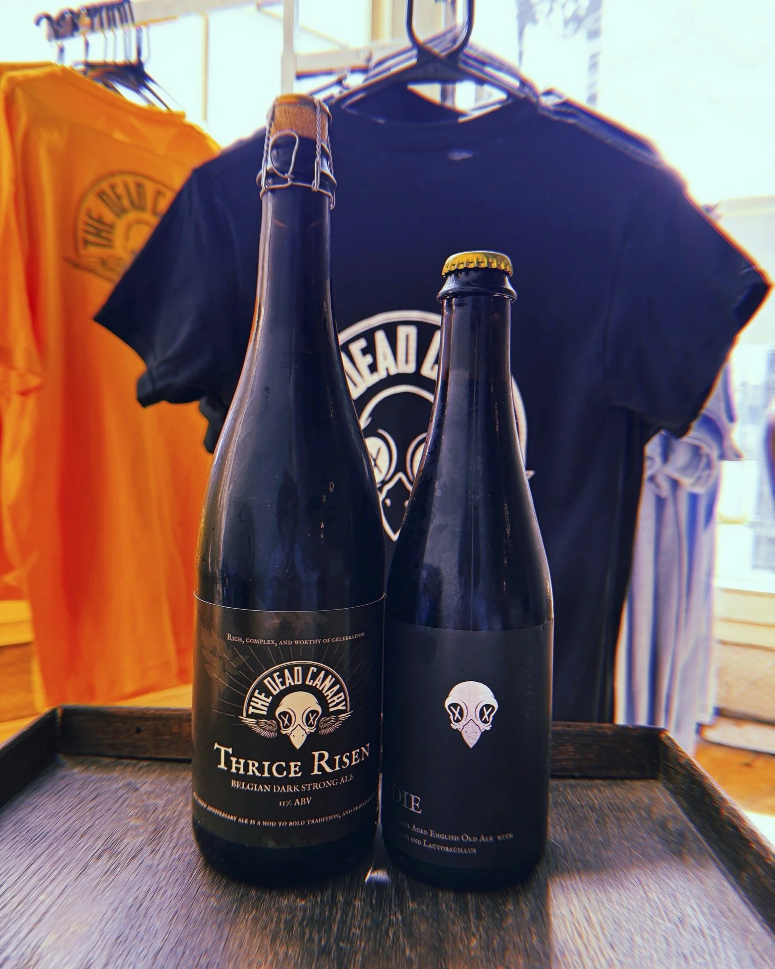 We've still got some of our anniversary bottles: Sadie is from 2024, and Thrice Risen is from 2025 🍾

These limited edition, beautiful and complex beers make for an amazing gift for #CraftBeer lovers--maybe pair it with a shirt and sticker for the w