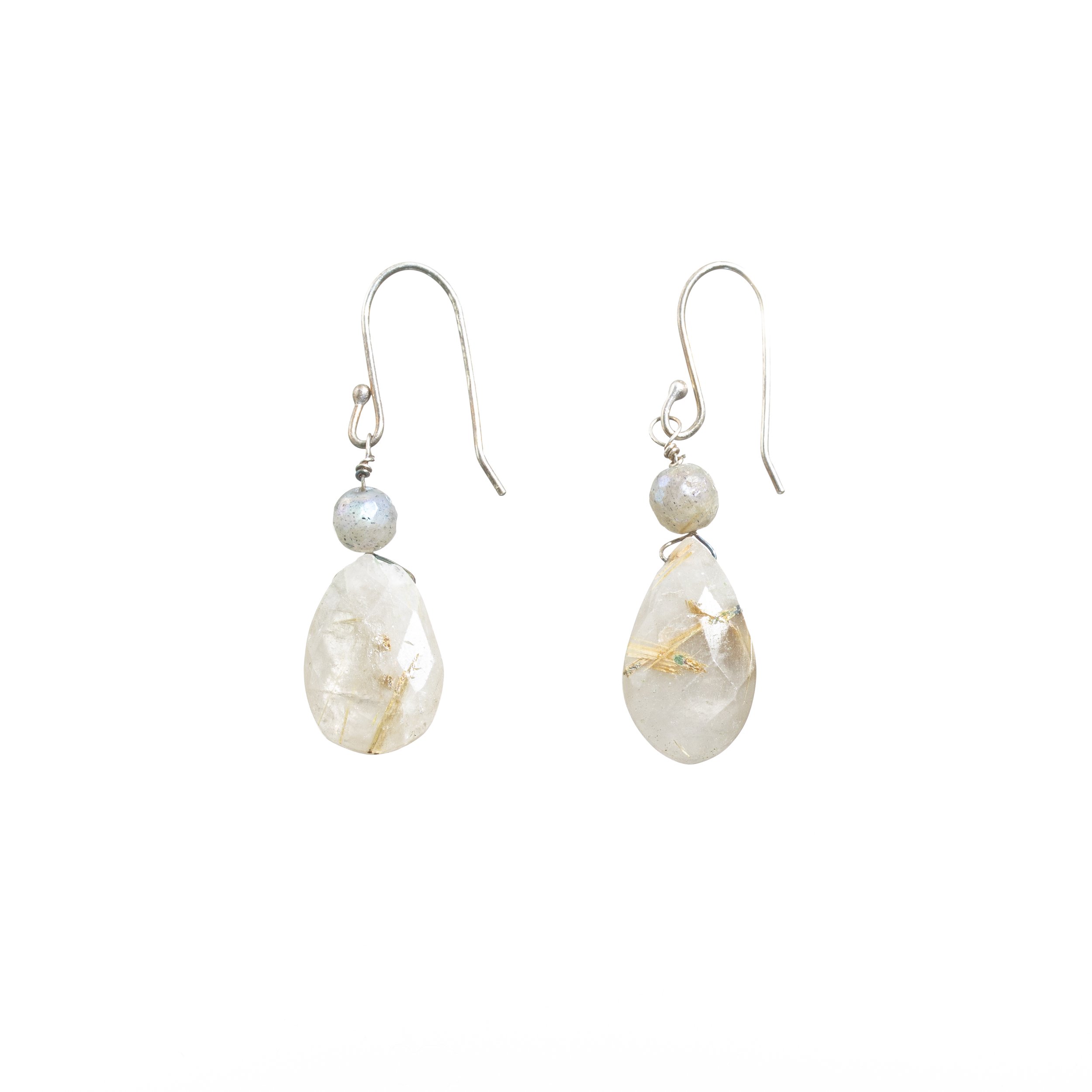 Quartz and Chalcedony Earrings
