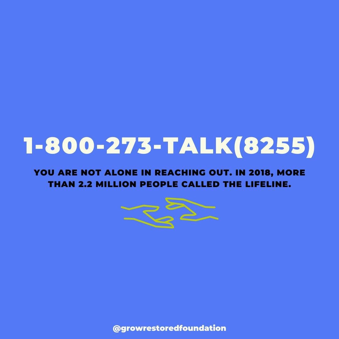 You are not alone. Reach out if you need help. It could be just one phone call away. ❤️