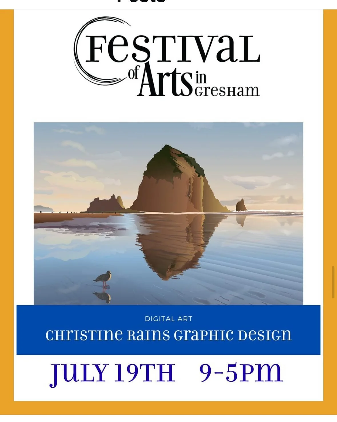 I&rsquo;ll be showing (and selling!) my art this Saturday at the Gresham Festival of Arts! Come see my pretty scenic illustrations, like these of Mt Hood, Bandon, Short Sands and the view from Neahkahnie mountain. I&rsquo;ll have note cards and frame