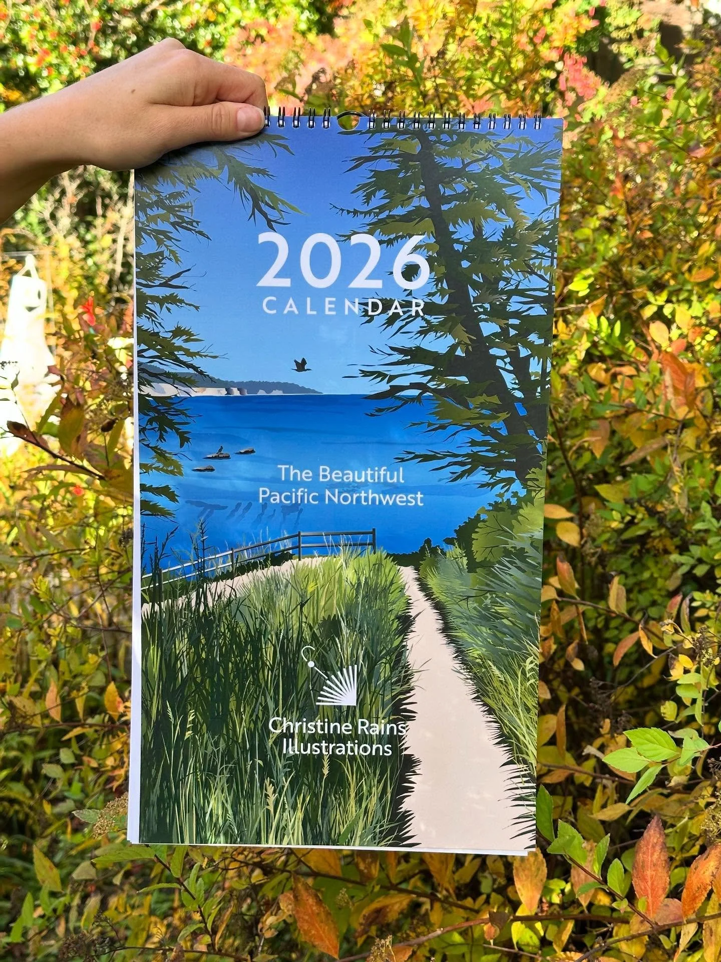2026 Calendar is here! Twelve new beautiful illustrations (see a few here) of Oregon and Washington. The high desert, waterfalls of course, the Oregon coast, and the Columbia Gorge. Some interesting sites that are off the beaten path you may not be f