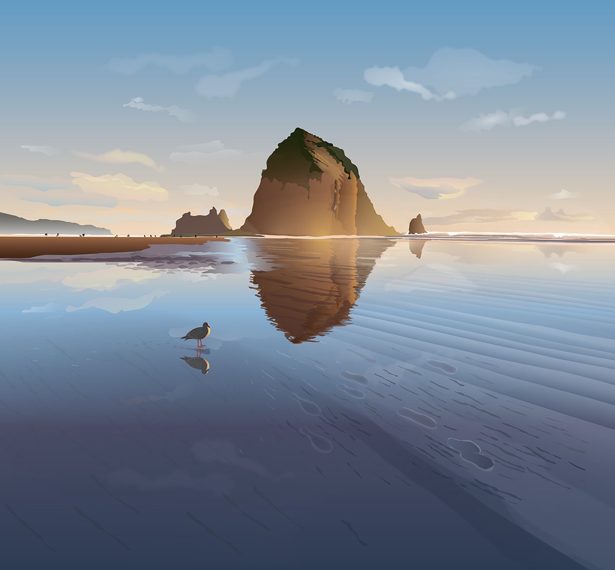 HaystackRockWithFootsteps.jpg
