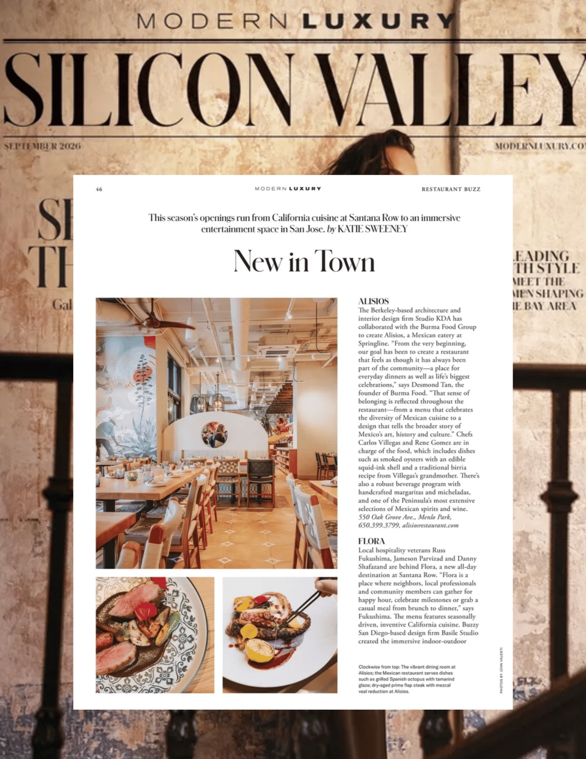 Silicon Valley mag (@siliconvalleymag) features latest restaurant designed by @studiokda, called @alisiosmexicancocina. Amazing new destination where the food is every bit as memorable as the murals, materials and design!!

📸 by @kristenloken 
✍️ by