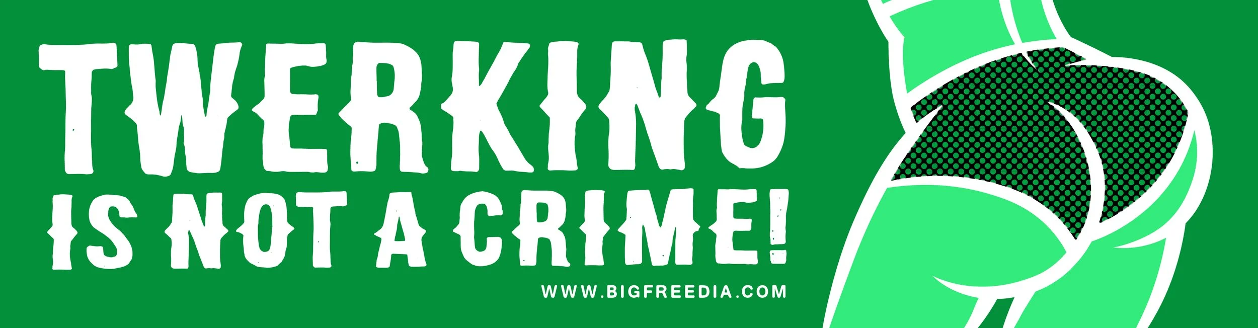 A green background with white text that reads 'WRESTLING IS NOT A CRIME!', along with a stylized wrestling headgear illustration.
