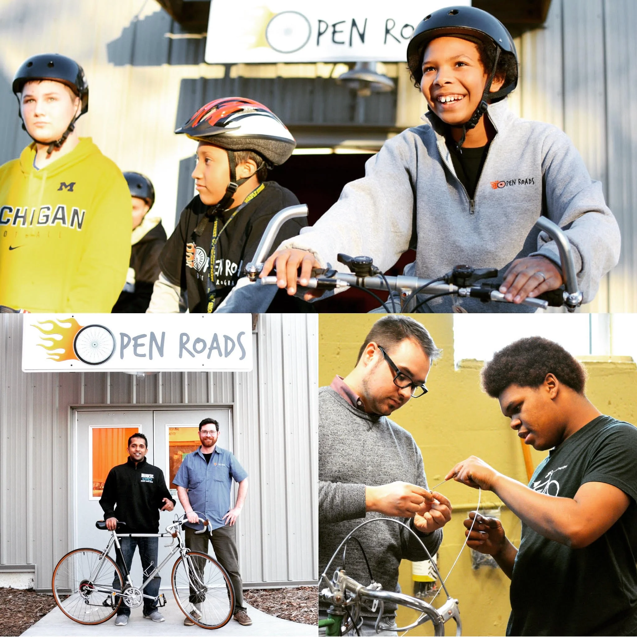 OPEN ROADS:  Their doors are open as a great spot for job skill training, apprenticeships, and bike repair services for youth, as well as a friendly place to find community and belonging. We are grateful to help keep them rolling.