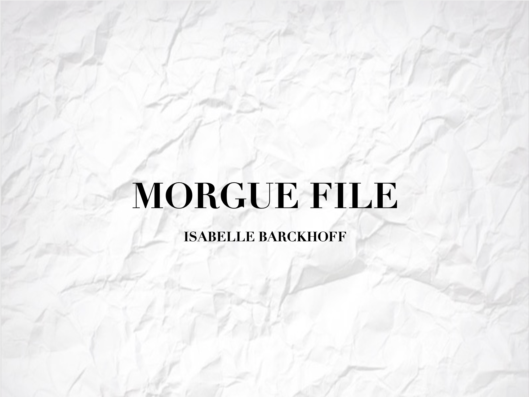 Morgue File Cover