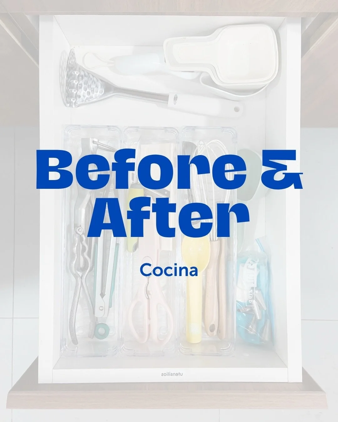 Antes &amp; Despu&eacute;s | Organizaci&oacute;n Cocina 

Esta cocina no ten&iacute;a problema de espacio, pero si de distribuci&oacute;n. Hab&iacute;an aceitas con electrodom&eacute;sticos, licor junto a la prote&iacute;na y faltaba crear un flujo q