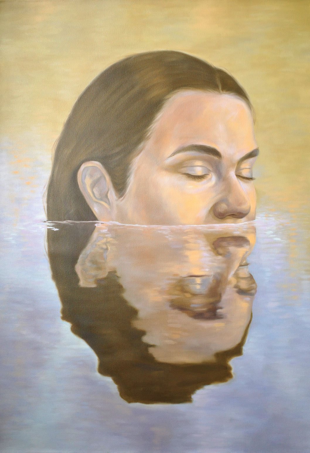 Diptych "Dani y su reflejo II" oil painting on canvas. Year: 2024. Dimensions: 90cm x 120 cm. Unframed
Price: $800