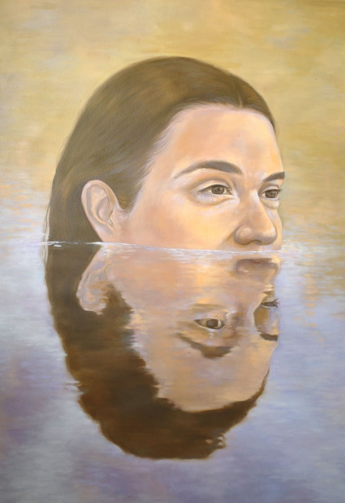 Diptych "Dani y su reflejo I" oil painting on canvas. Year: 2024. Dimensions: 90cm x 120 cm. Unframed
Price: $800