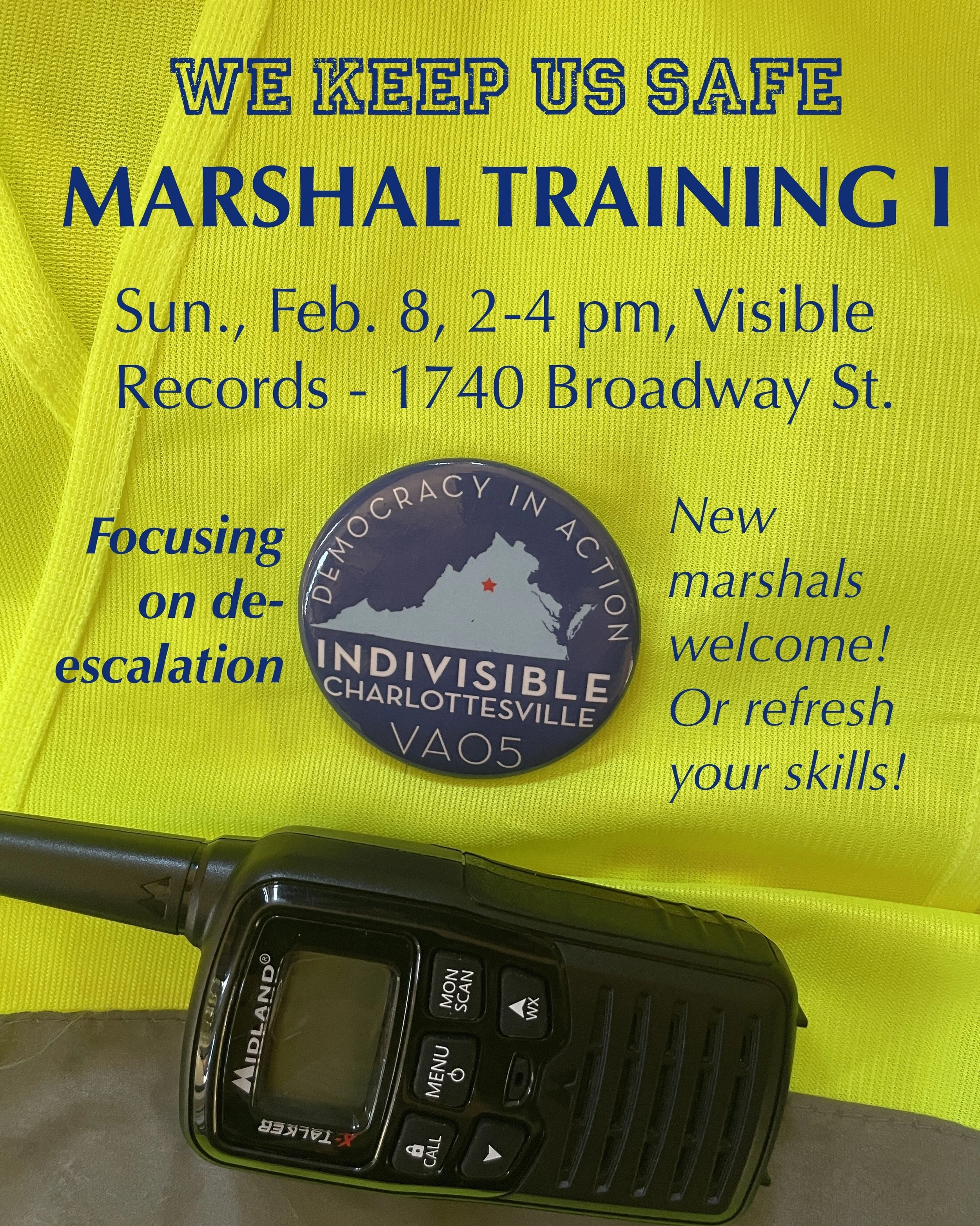 Indivisible Cville: Protest Marshal Training I
