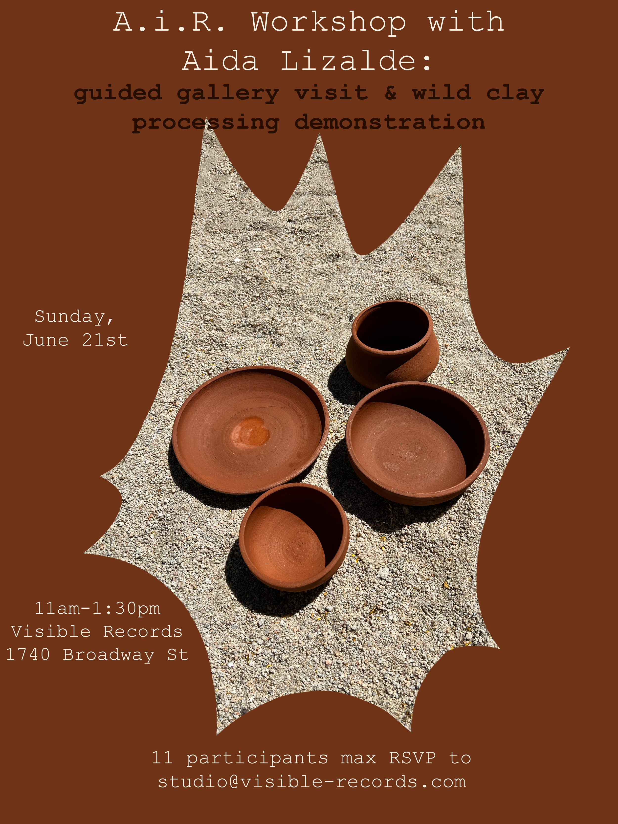 A.i.R. Workshop: Gallery Visit &amp; Wild Clay Processing