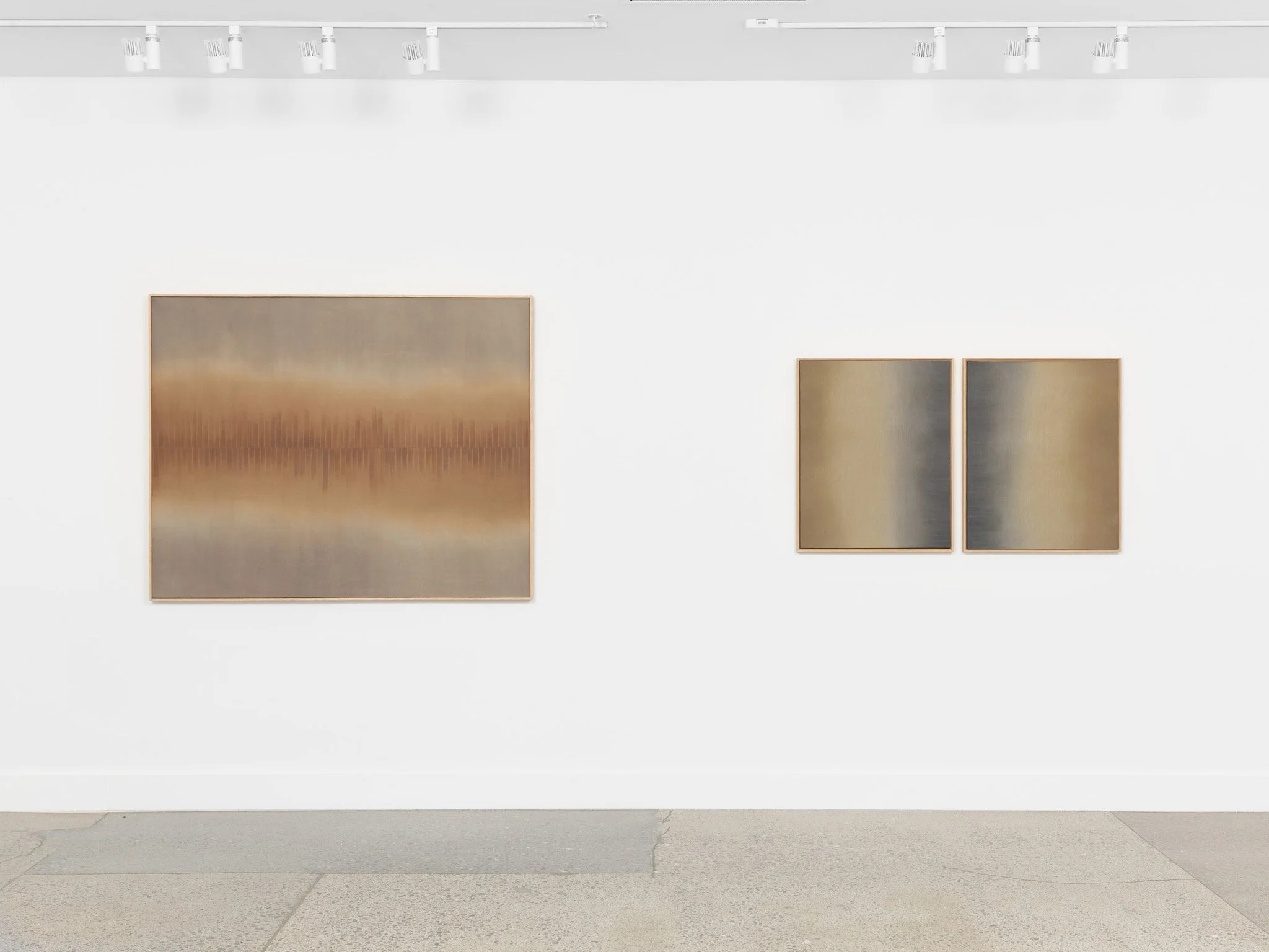 Yesterday's Tomorrow (L), 2024, Split Decision (R) , 2025, from At the Still Point, solo show 2025 - photo Josef Jacques courtesy of the Sarah Shepard Gallery