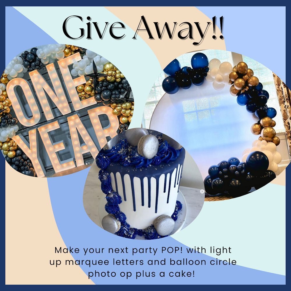 ⭐️⭐️GIVEAWAY⭐️⭐️

I'm so excited to partner with some of my favorite local businesses to bring you a fantastic prize for your next event! 🥳

WHAT YOU CAN WIN:
🎈Balloon circle photo op 
🌟 Up to 4 light up marquee letters/numbers
🎂 Gift certificate