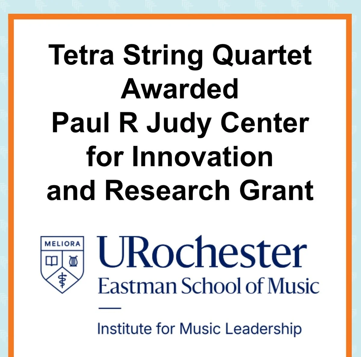 The Tetra String Quartet has been named the Fall 2025 winner of the Paul R Judy Center for Innovation and Research Grant for their project, Songs of Change: Empowering Incarcerated Youth Through Music. The Tetra String Quartet began working with inca
