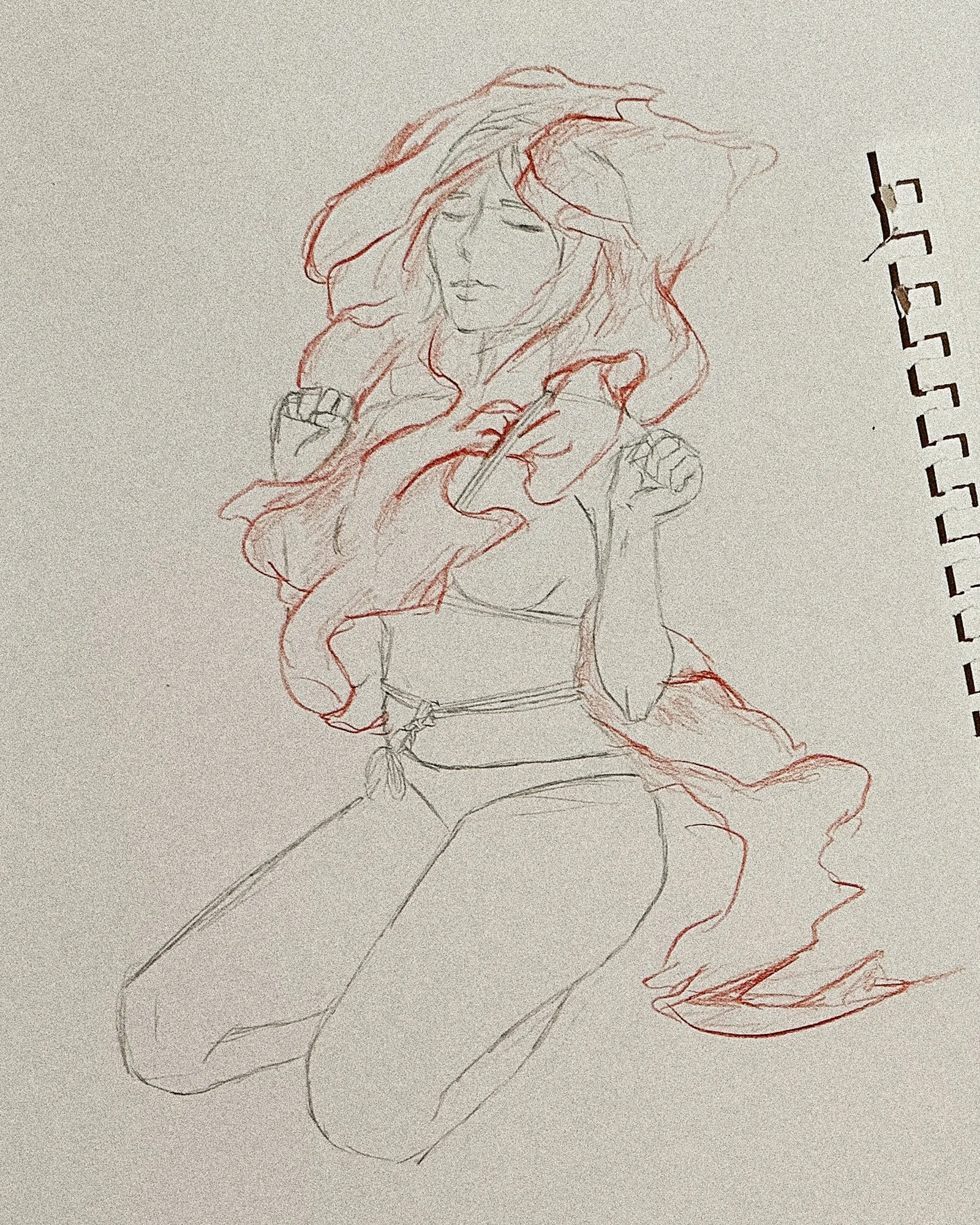 Personal sketches and drawings created by participants during a live Shibari life drawing experience.