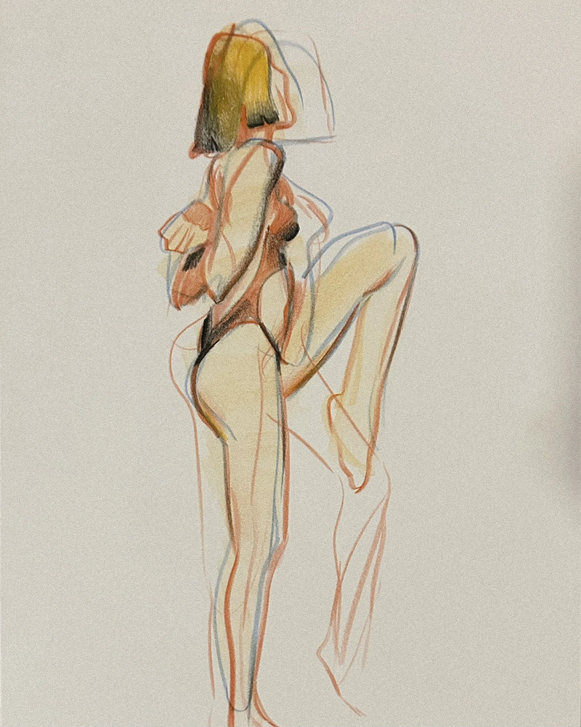 Personal sketches and drawings created by participants during a live Shibari life drawing experience.