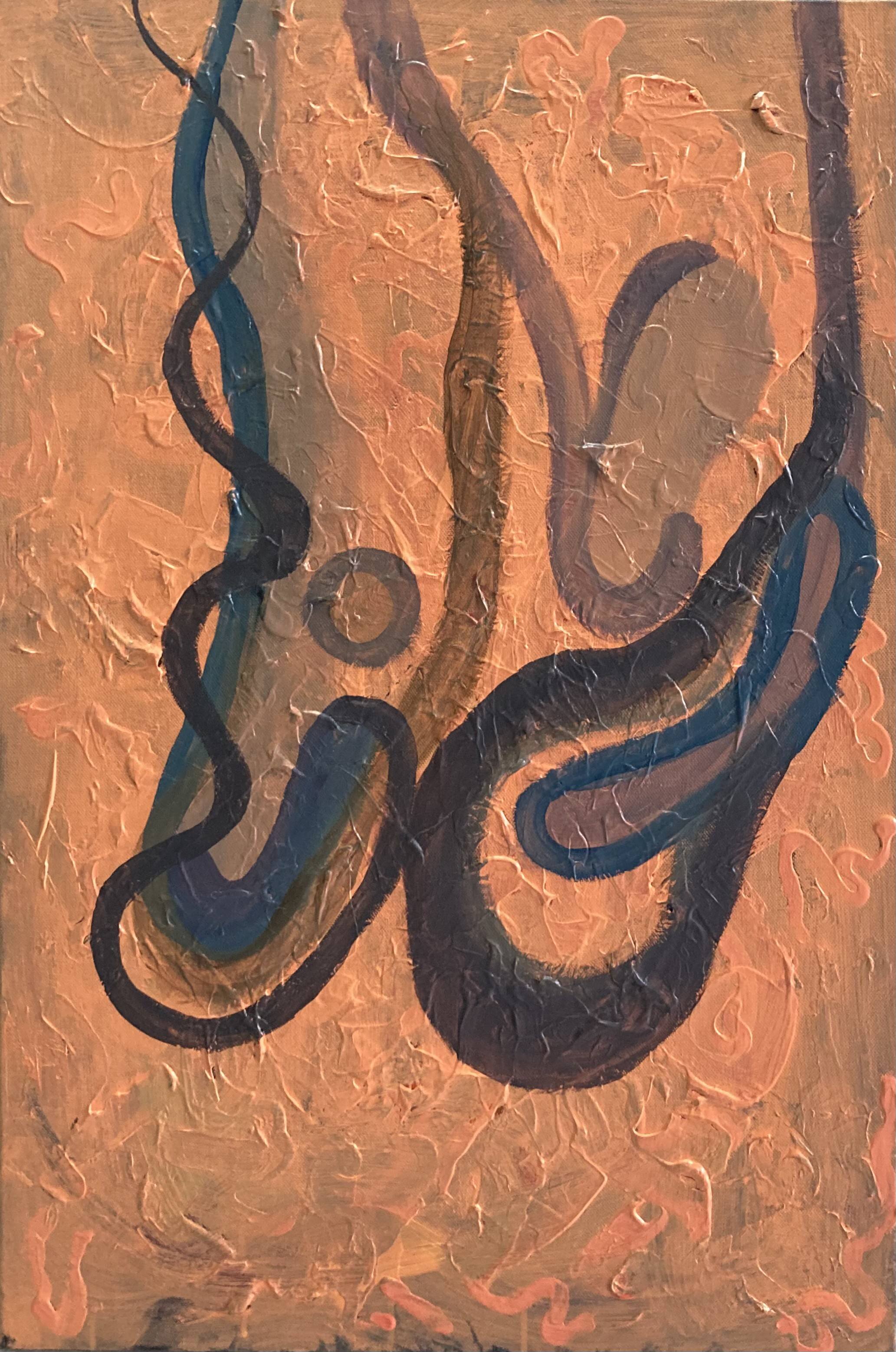 Fear of Abandonment (2021) mixed media on canvas, 51cm x 76cm