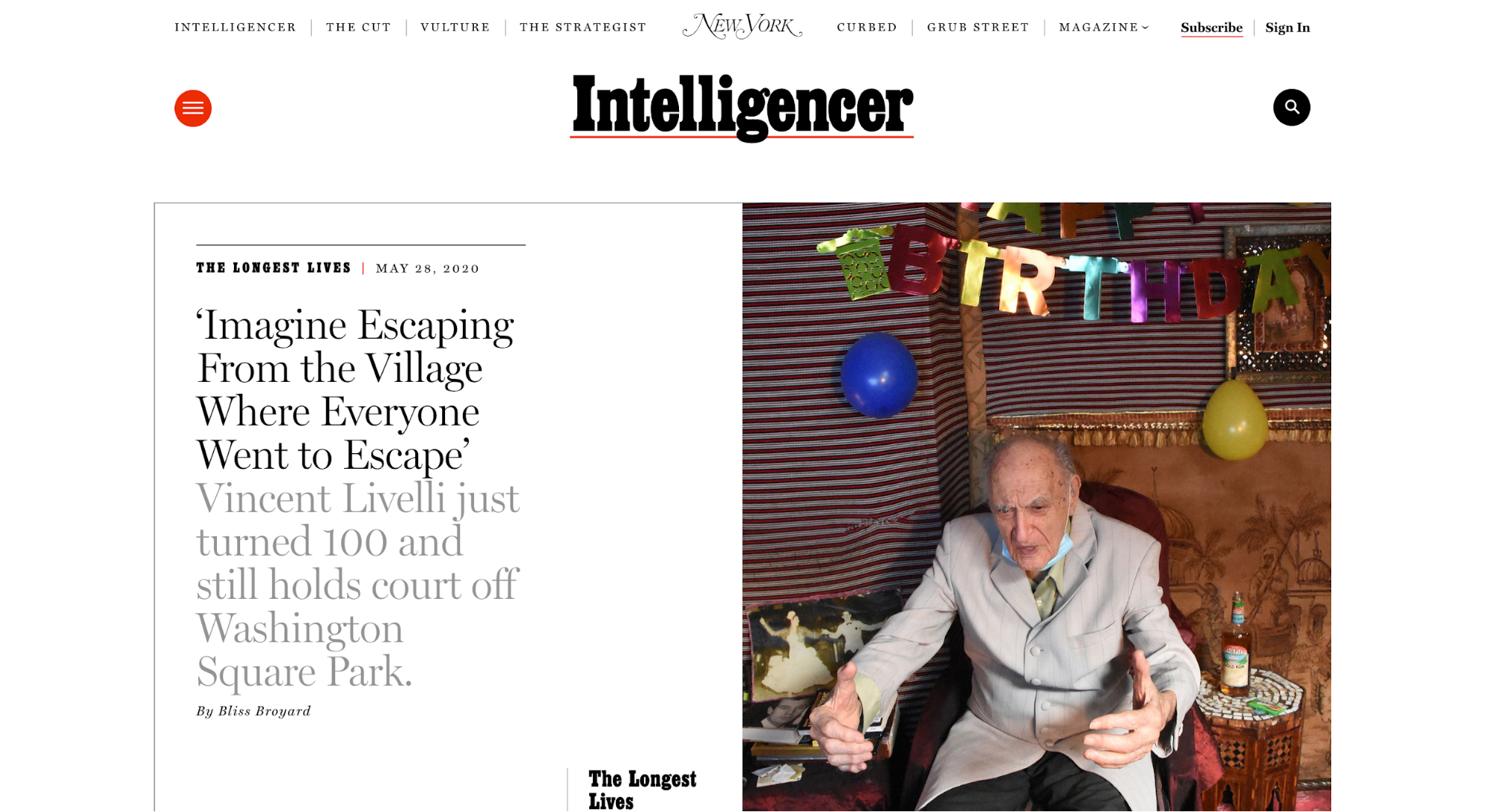 Vincent Livelli: A Village Icon.” New York Mag, May 28, 2020 (Copy)