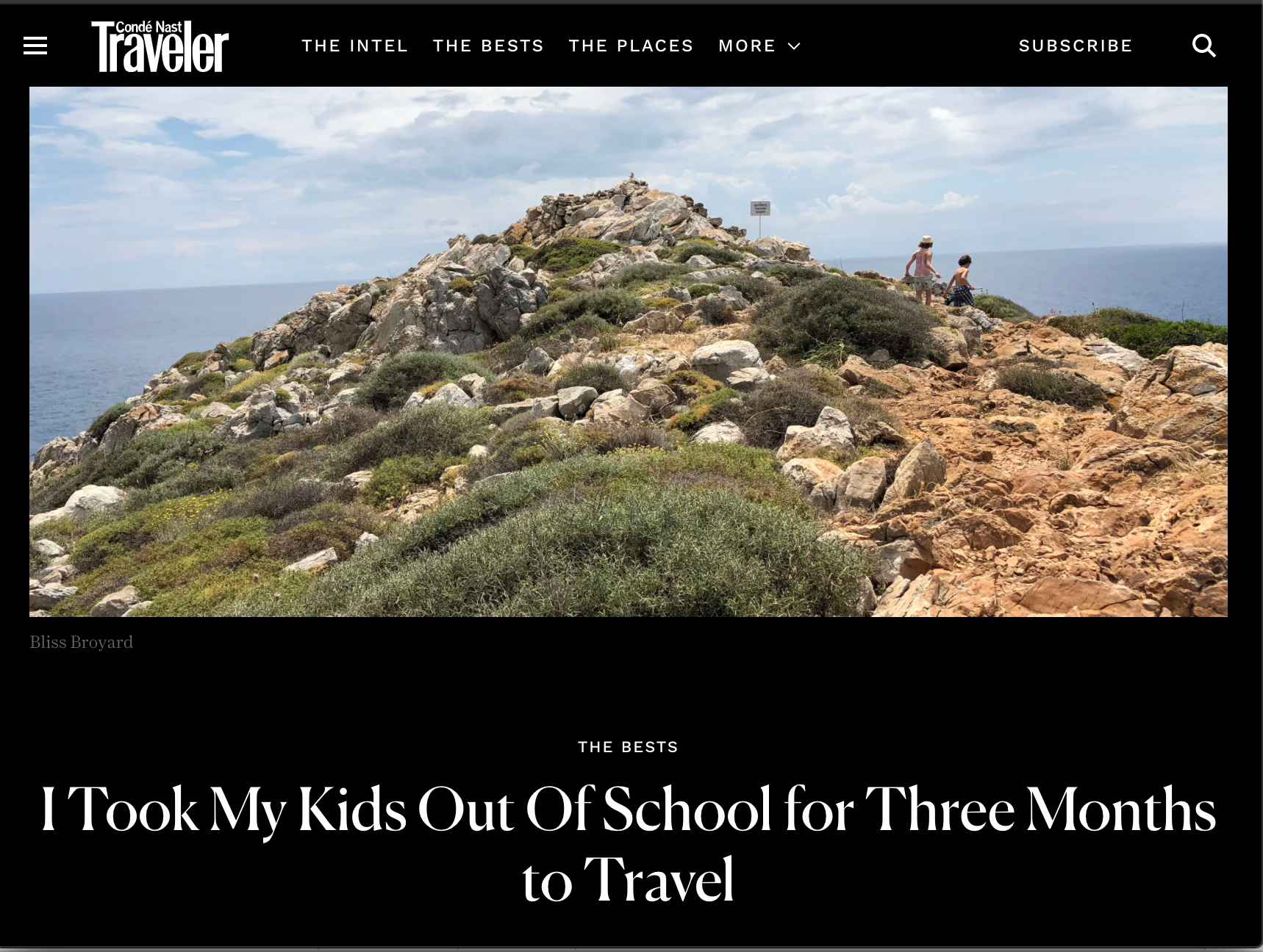 “I Took My Kids Out Of School for Three Months to Travel,” Conde Nast Traveler, July 2018 (Copy)