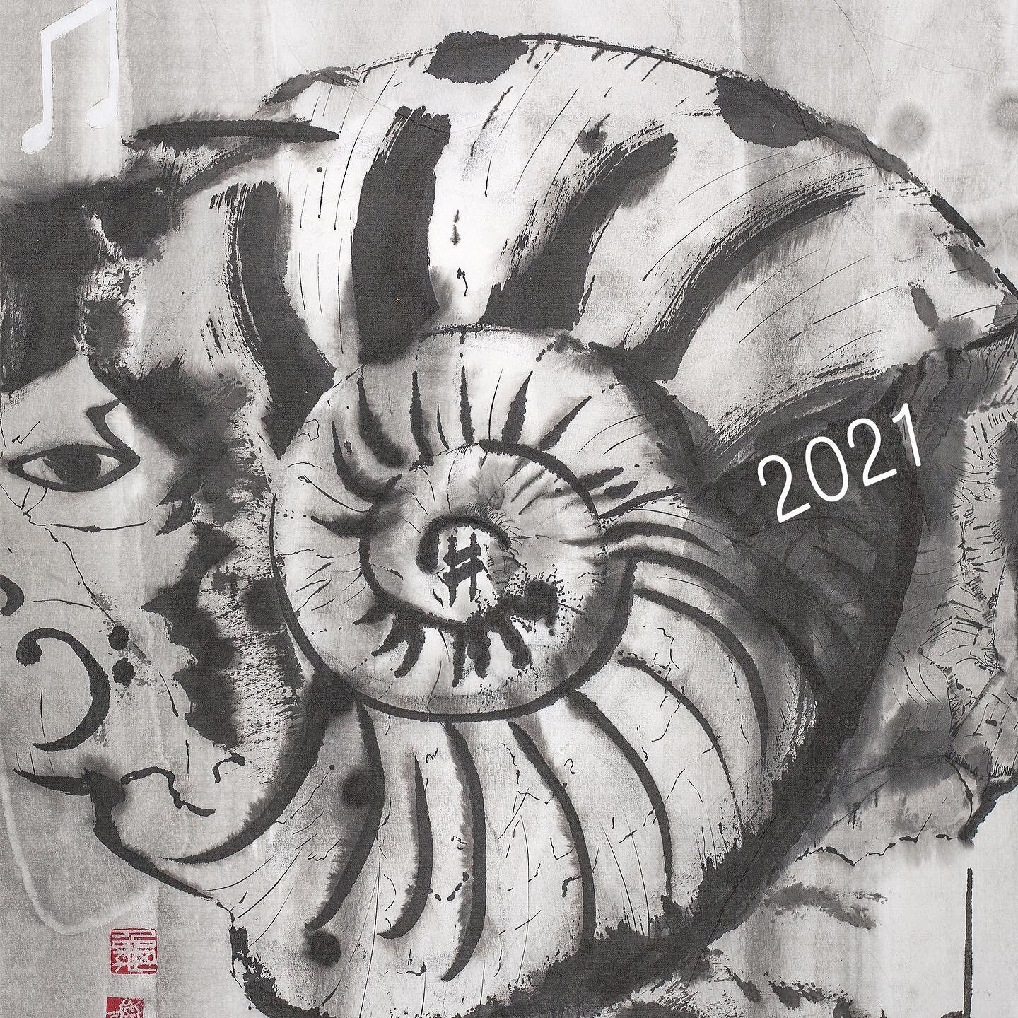 Jazz Ammonite #restart #montreuxjazz #concours #encre #noiretblanc #swissartist #fossile