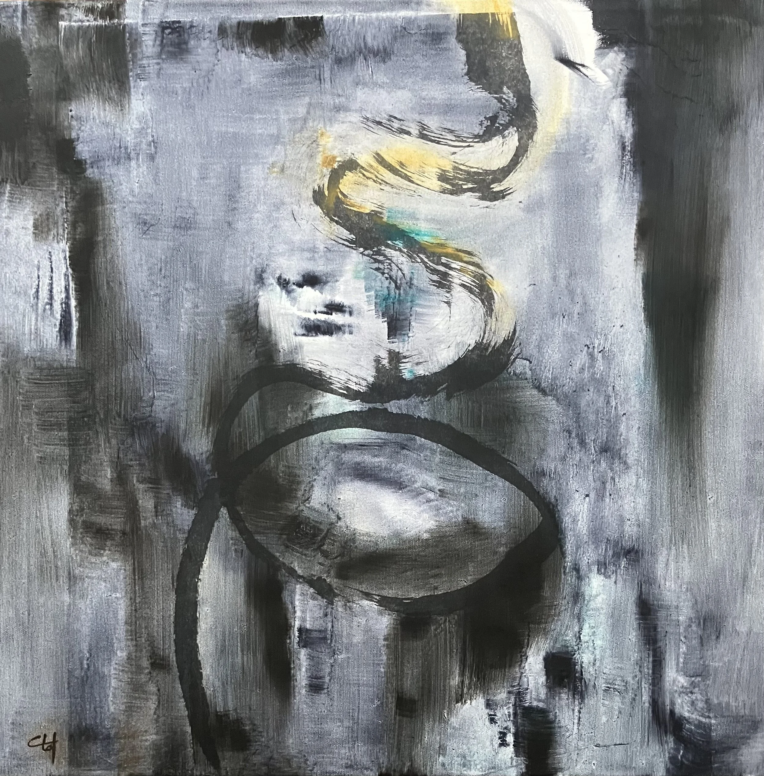  " Ciel de nuit " S I   calligraphie sur Schuman  60x60 cm   2025