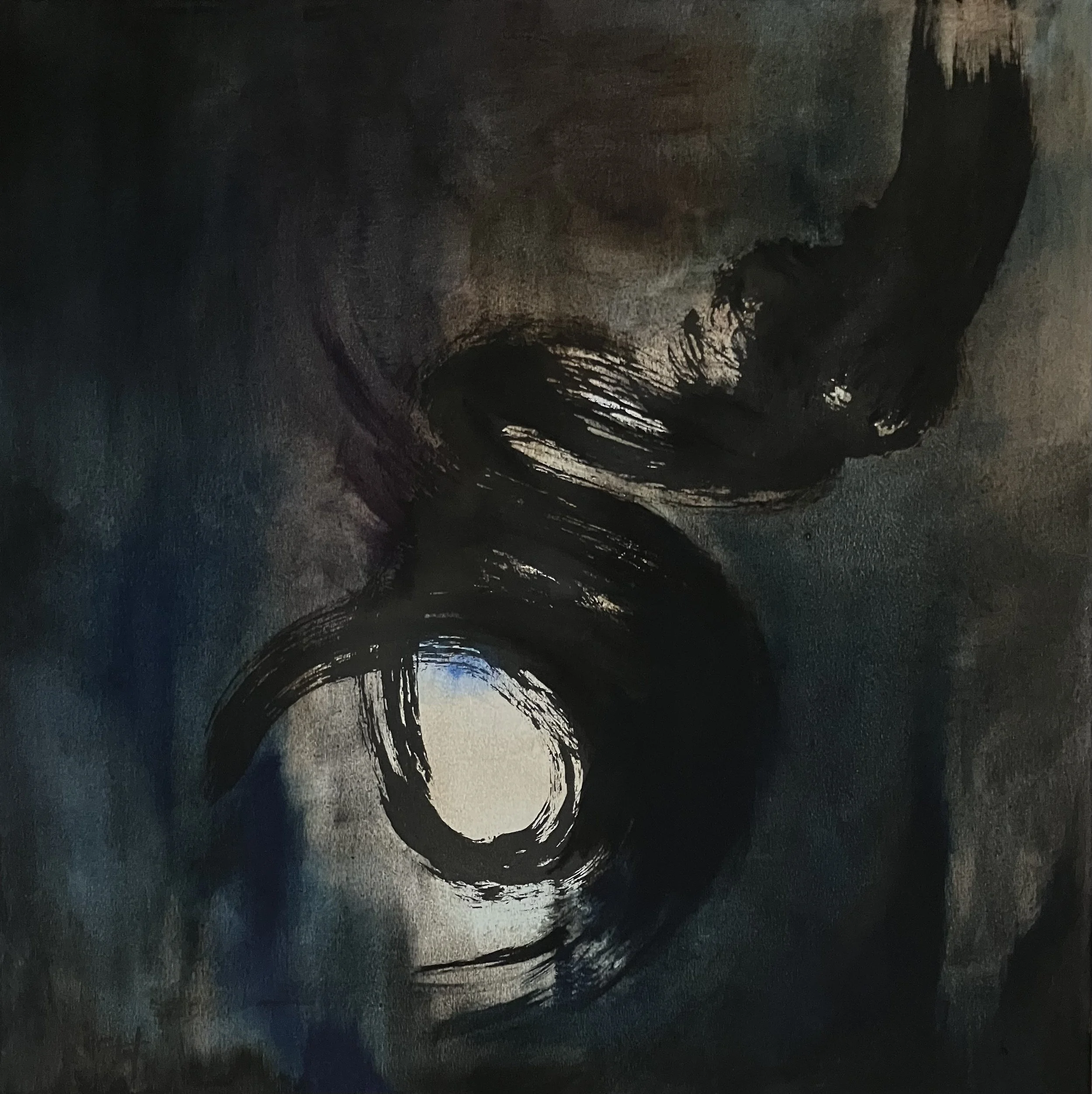 " Sombre II "  calligraphie sur P. Domingo  50x50 cm   2026