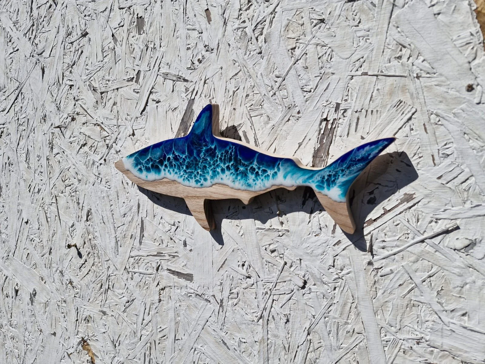 Ocean Wave Design Hardwood Shark