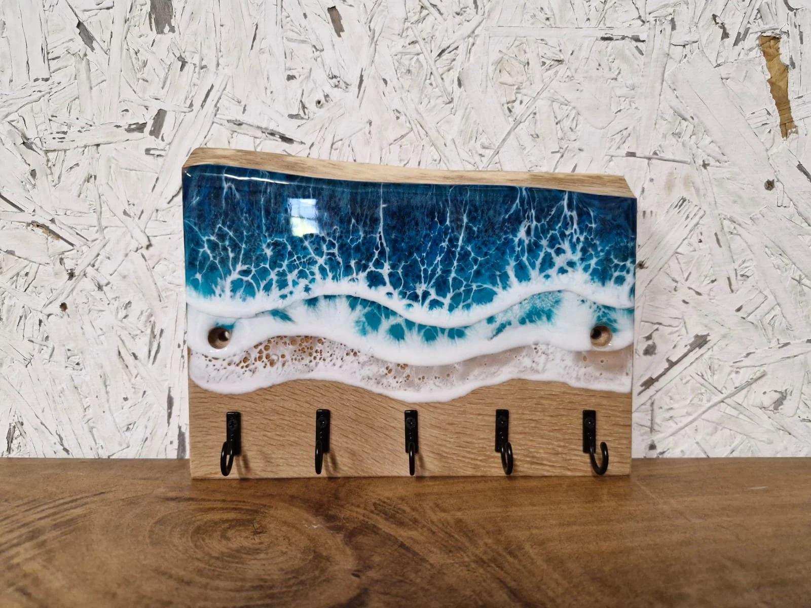 Ocean Resin Wave Key Holder