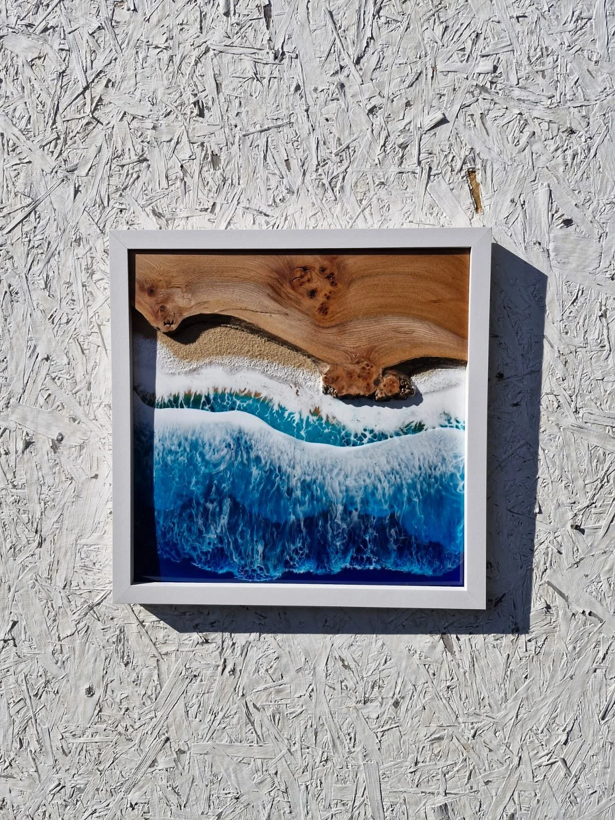 Tranquil Coast Resin Ocean Wave Art Picture