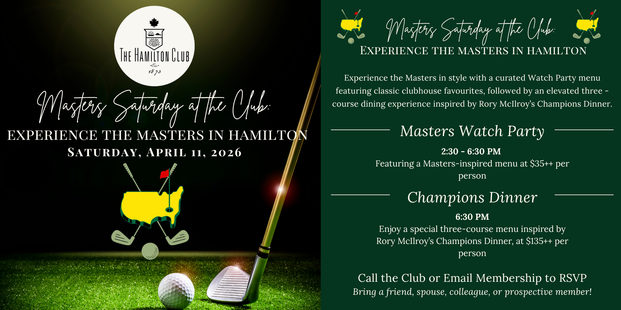 Masters Watch Party &amp; Champions Dinner