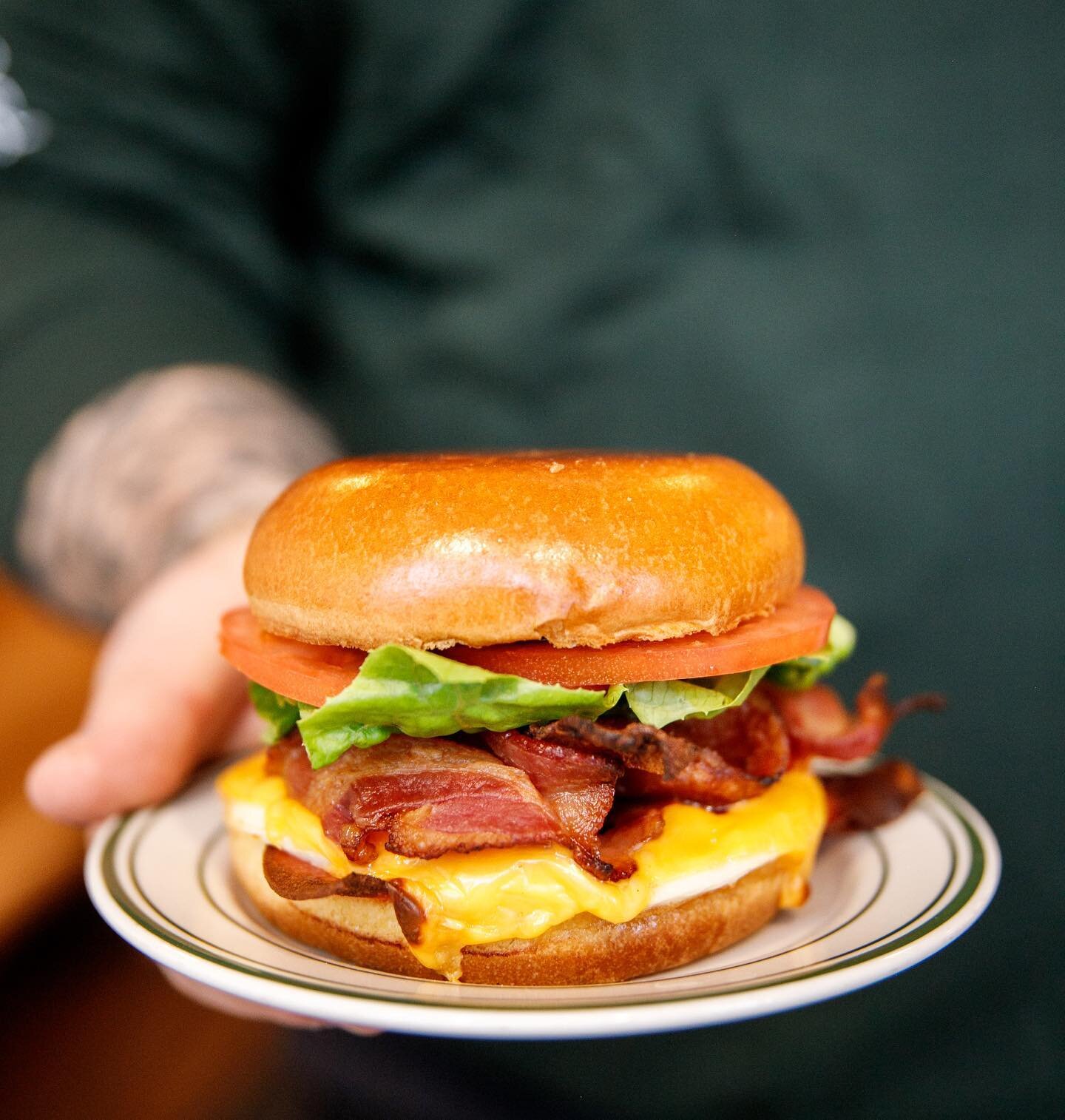 The much anticipated Clarke Breakfast Sandwich -
Brioche Bun - Cajun Mayo - Crispy Mortadella - Egg - Bacon - Sweet Pickles - Lettuce - Tomato - Cheese.
Available from 8am to 11am .
.

New Hours  8:00 am -5:00 pm
7 days a week. 

📸 @savcollective