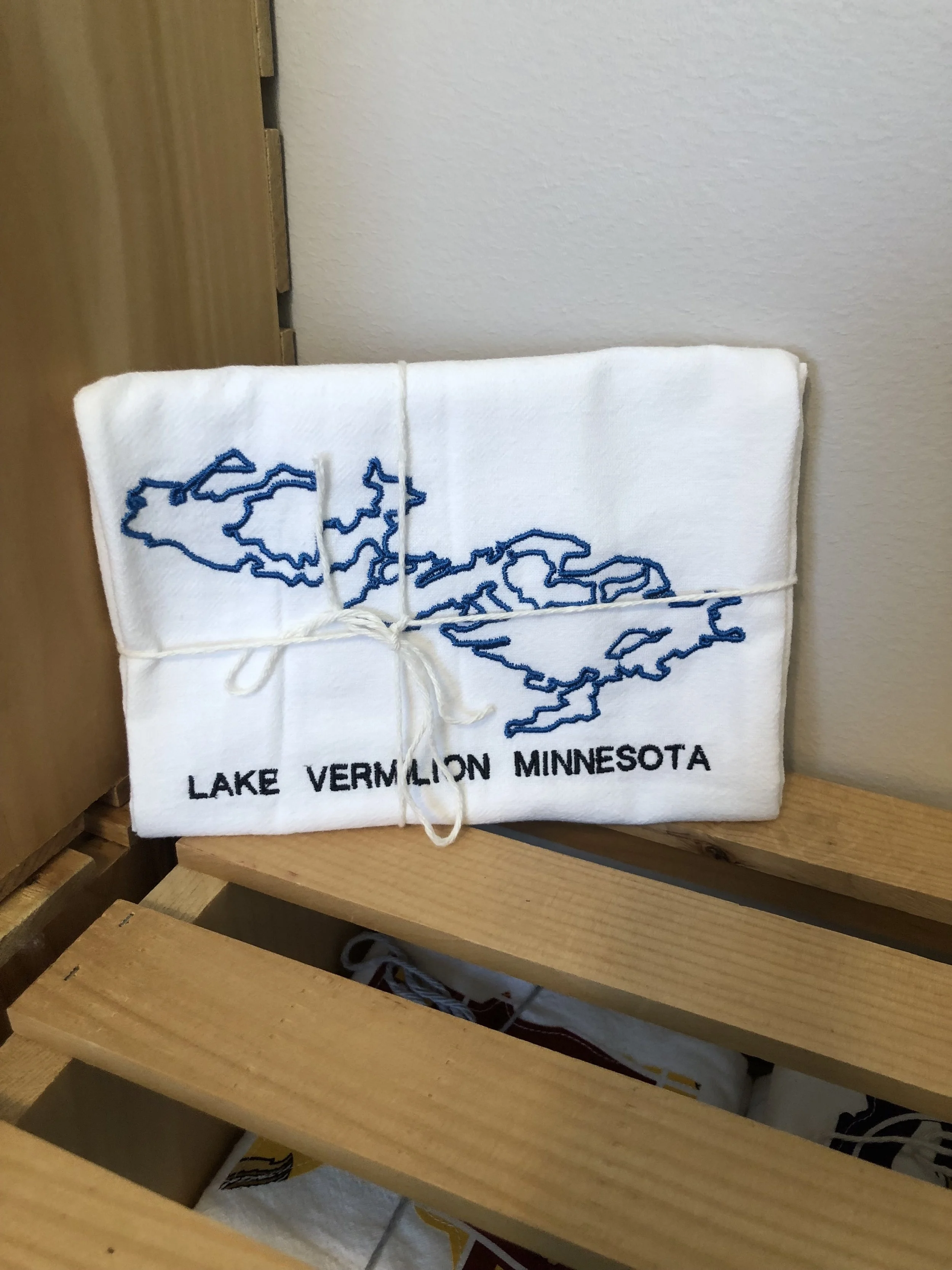 Lake Vermilion Dish Towel Embroidered