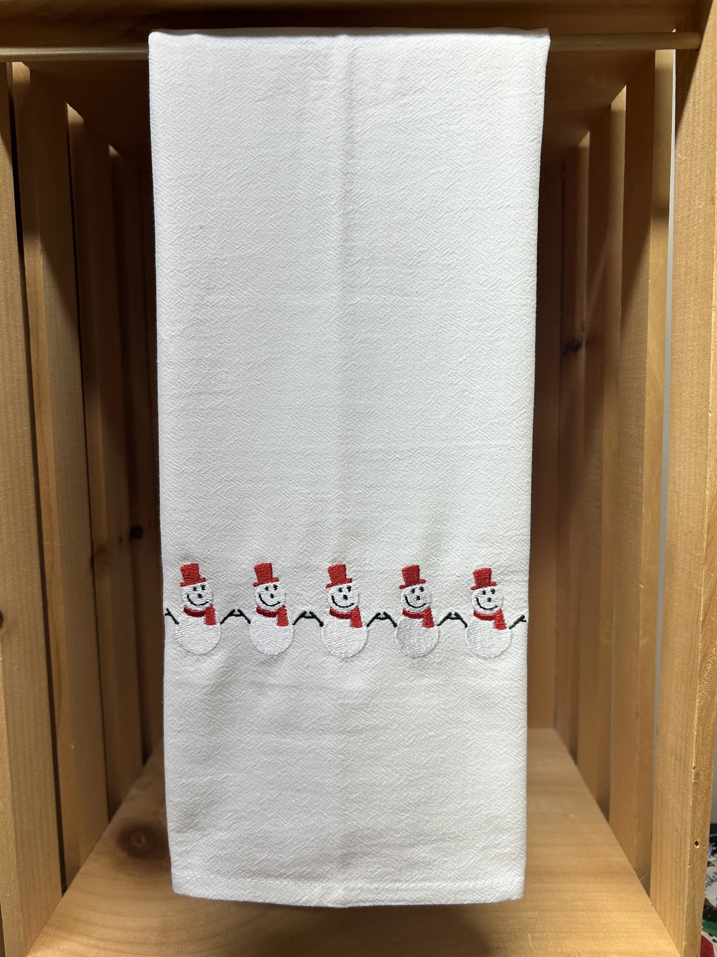 Snowman Embroidered dish Towel