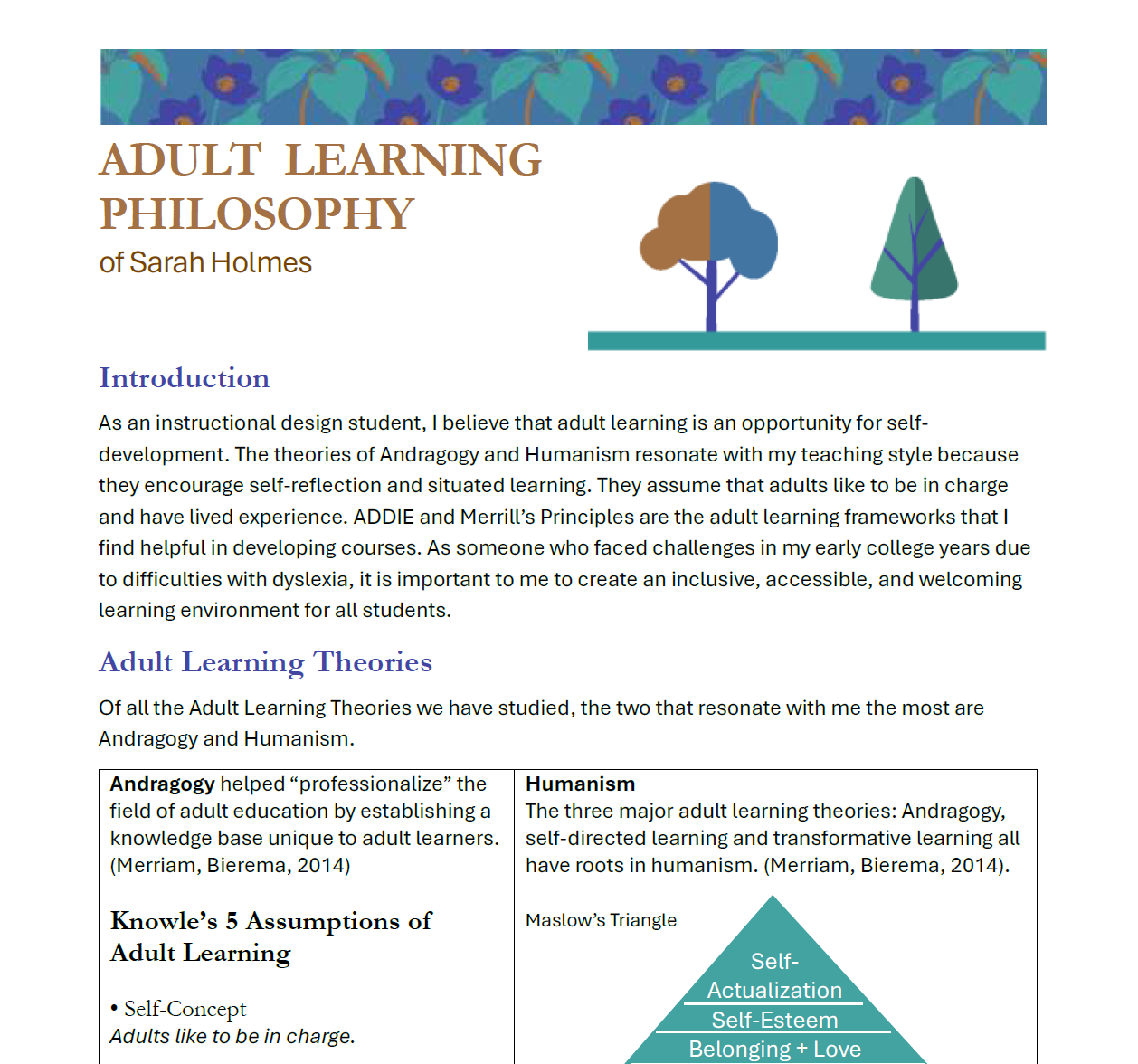 Adult Learning Philosophy