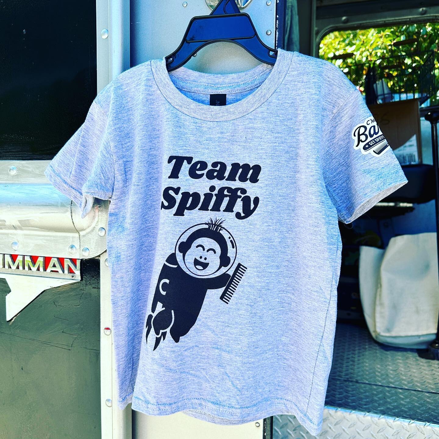 Finally! KIDS WEAR for all the C&rsquo;Mon Barber Kids - join Team Spiffy today! $20 for kids tees. Kids starting at Youth Small and yes there&rsquo;s adult ones too! Adults up to XL. In the shop or online and we&rsquo;ll ship it to you! #shoplocal #